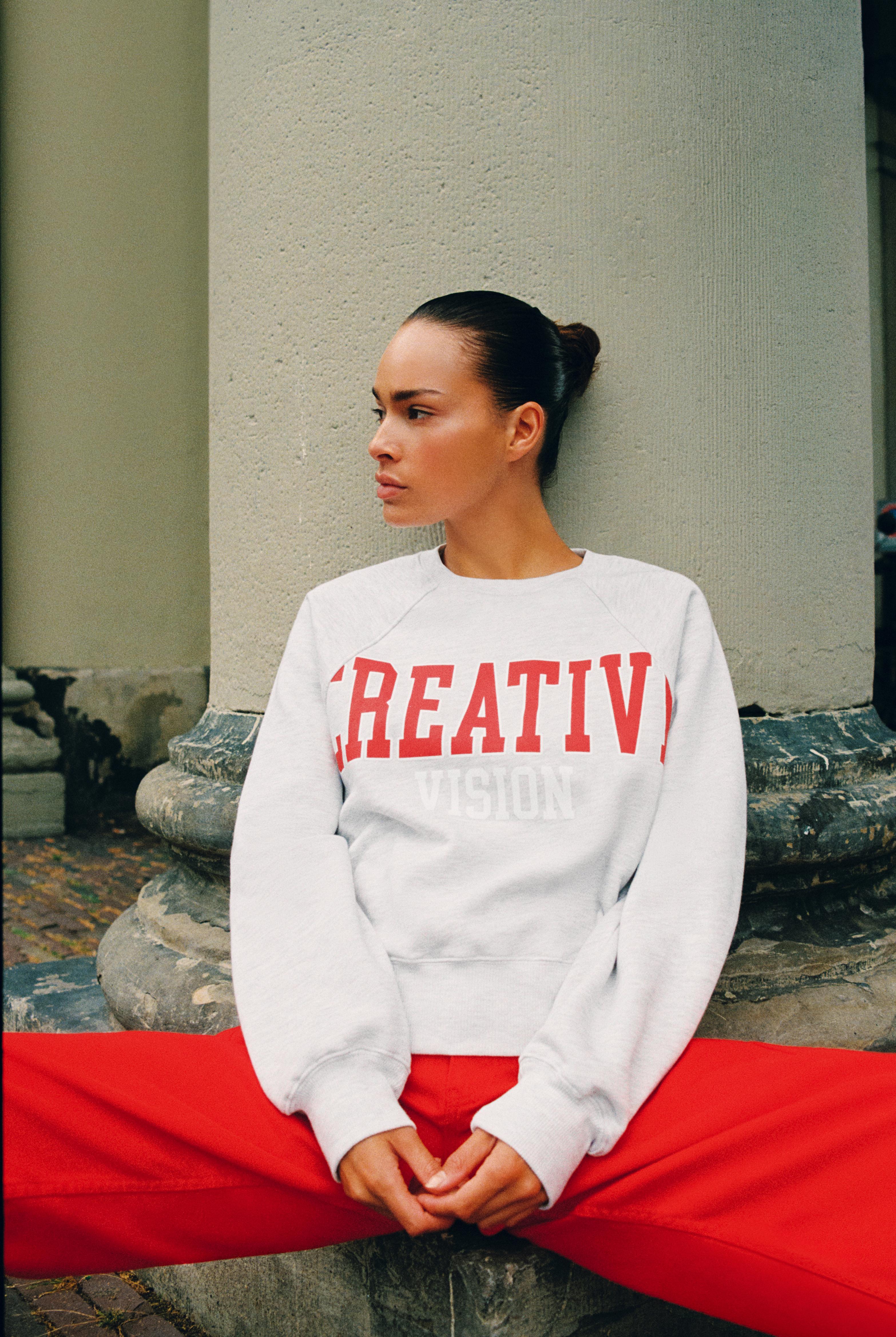 Creative graphic sweatshirt — Grey marl