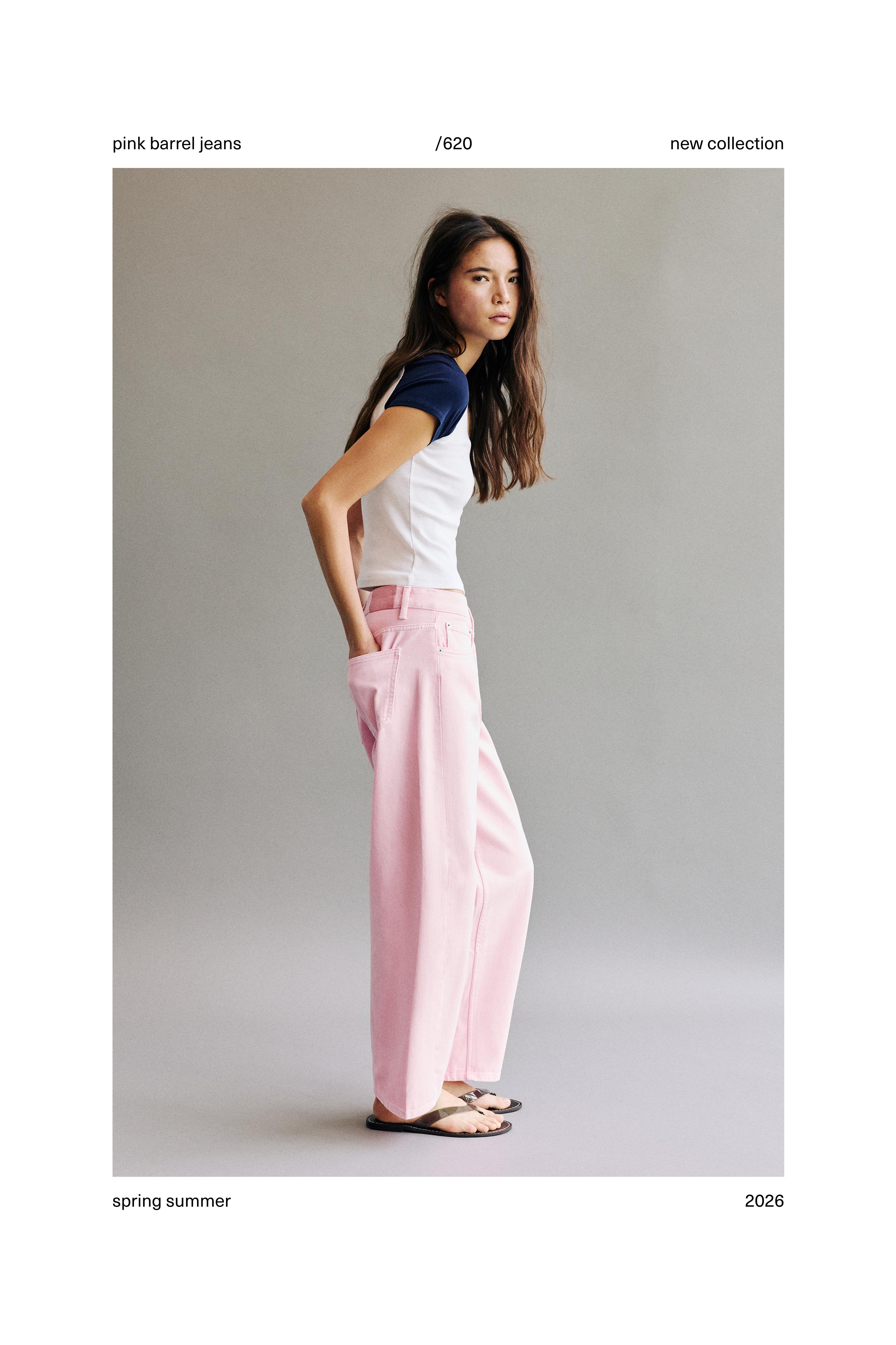 Pink barrel jeans — Pink