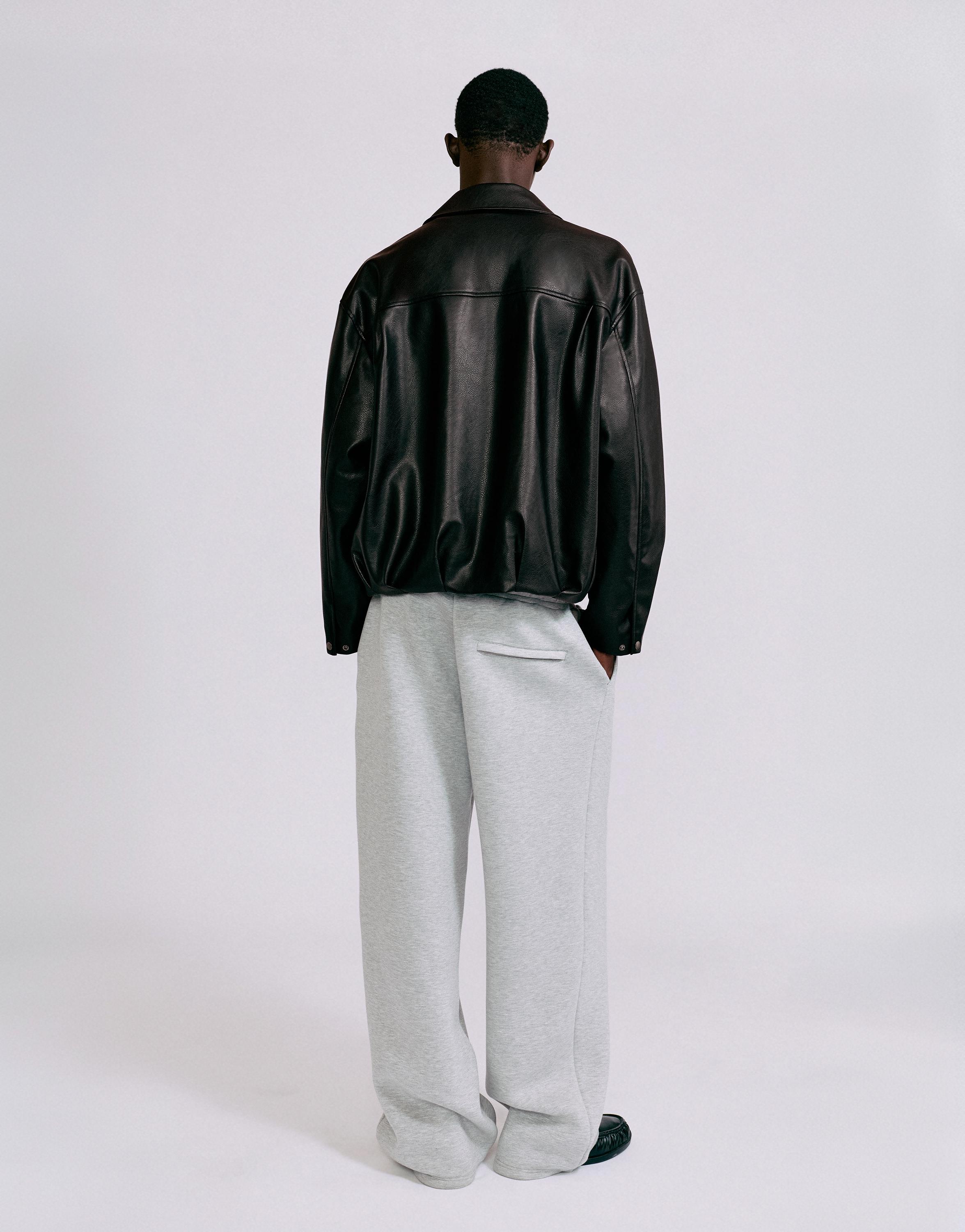 Leather-effect jacket — Black