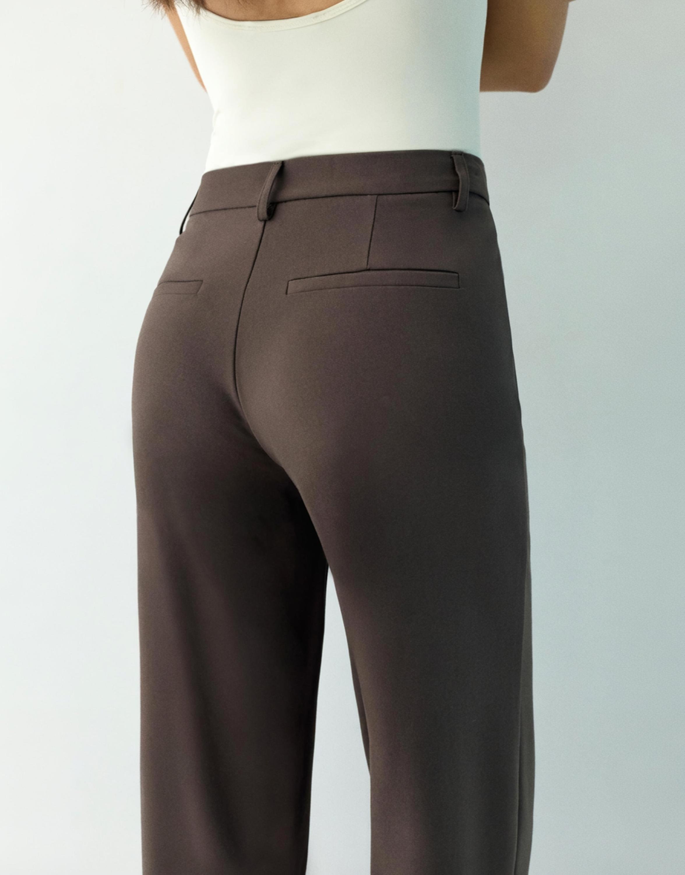 Straight-leg smart trousers — Brown