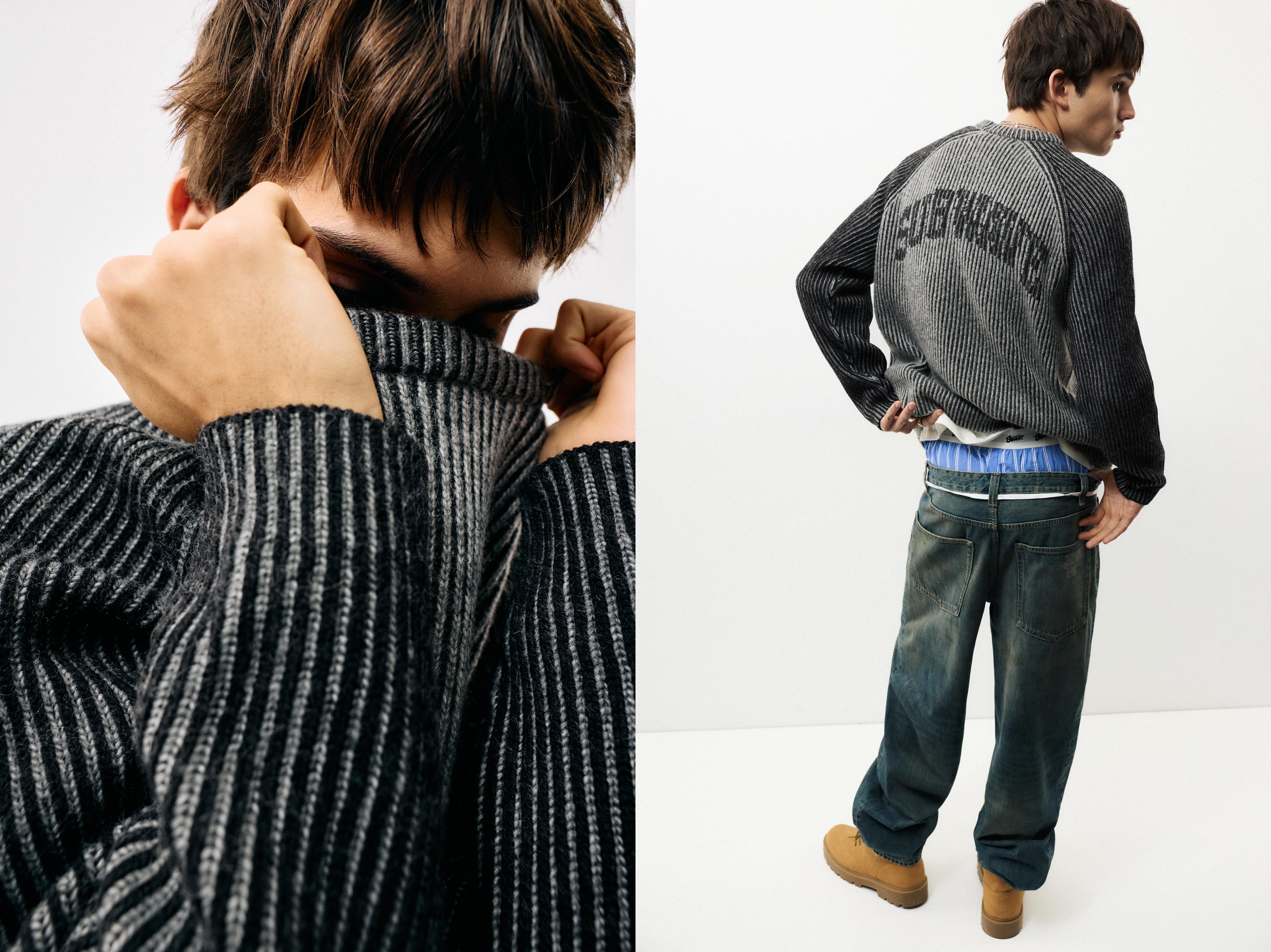 Pull&Bear Fitilli reglan kollu kazak görsel 7