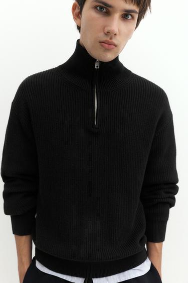 Quarter-zip jumper — Black 3