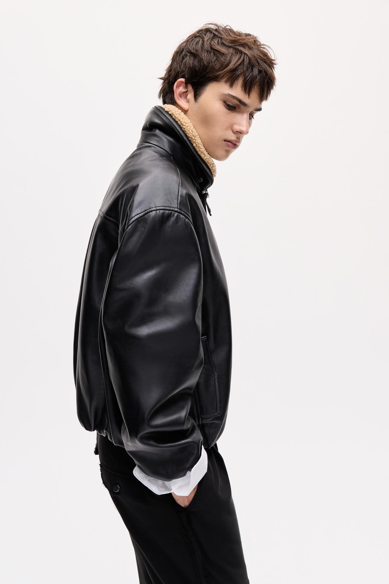 Oscar Ouyang 100% leather jacket — Black