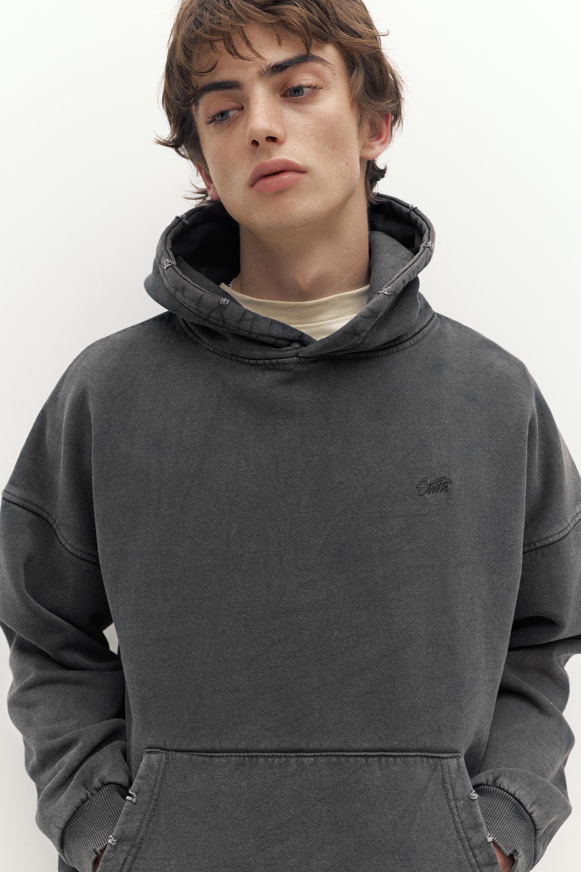 STWD Yıkanmış Kapüşonlu Sweatshirt - Görsel 13