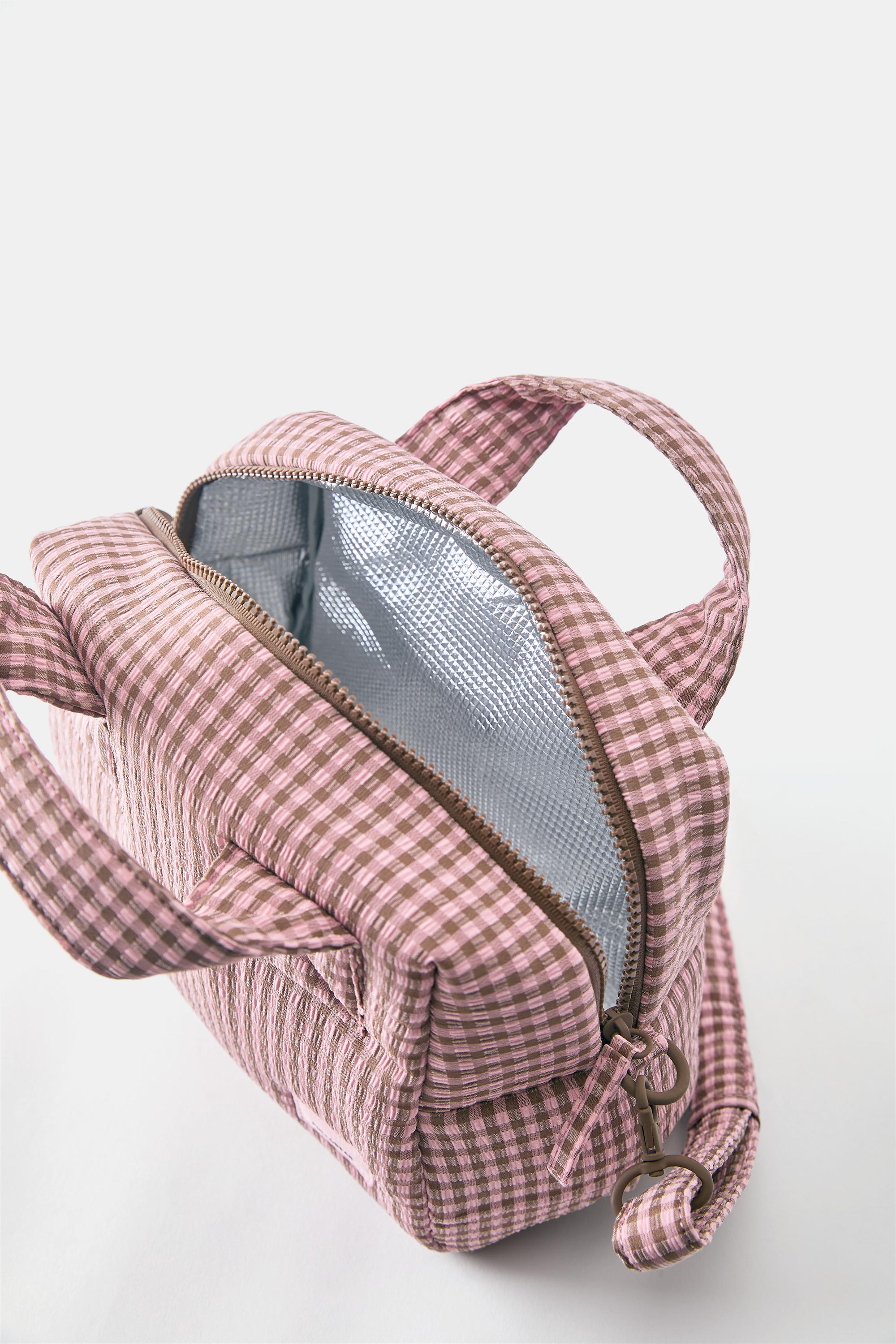 Gingham lunch bag — Pink