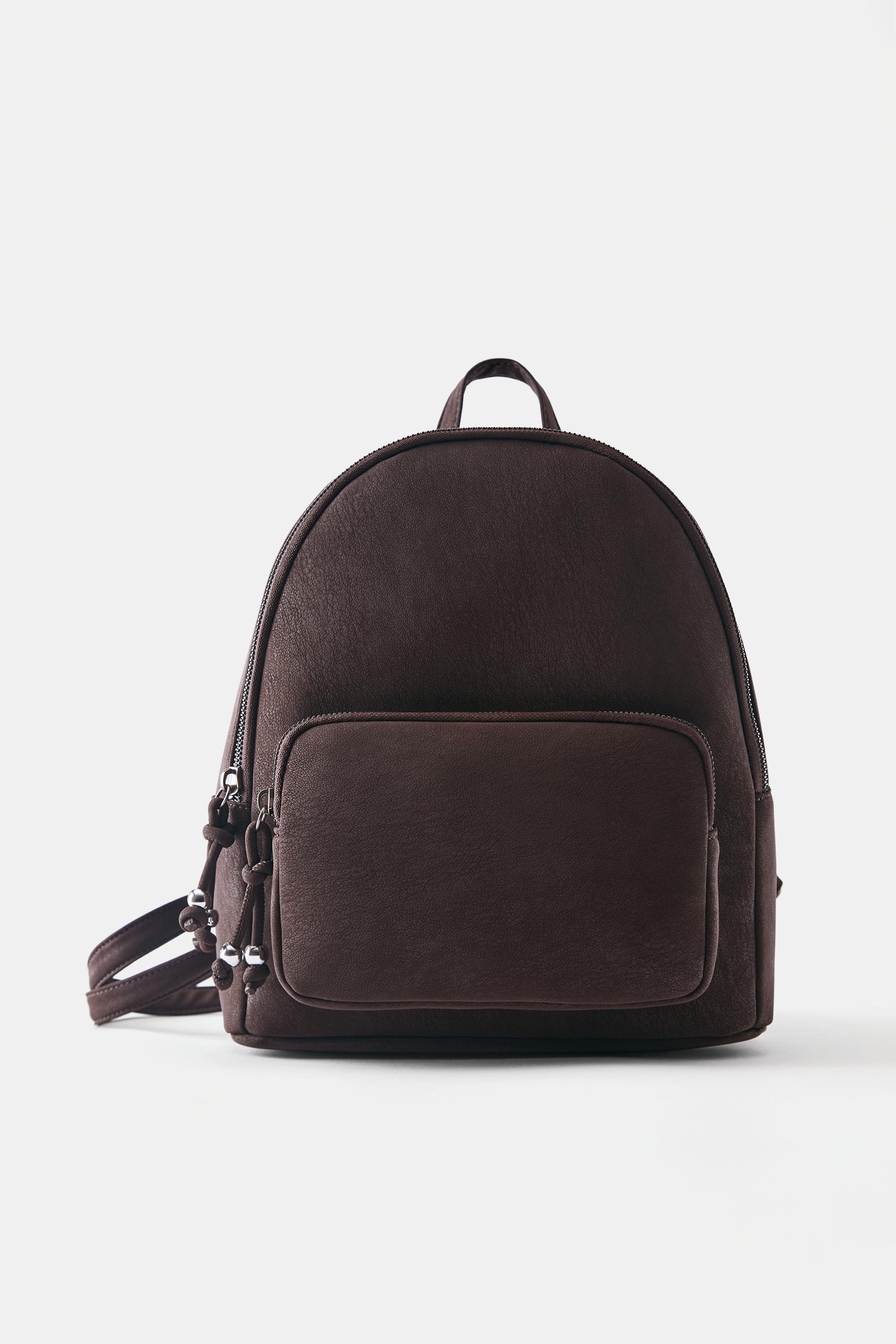 Rubberised backpack — Brown
