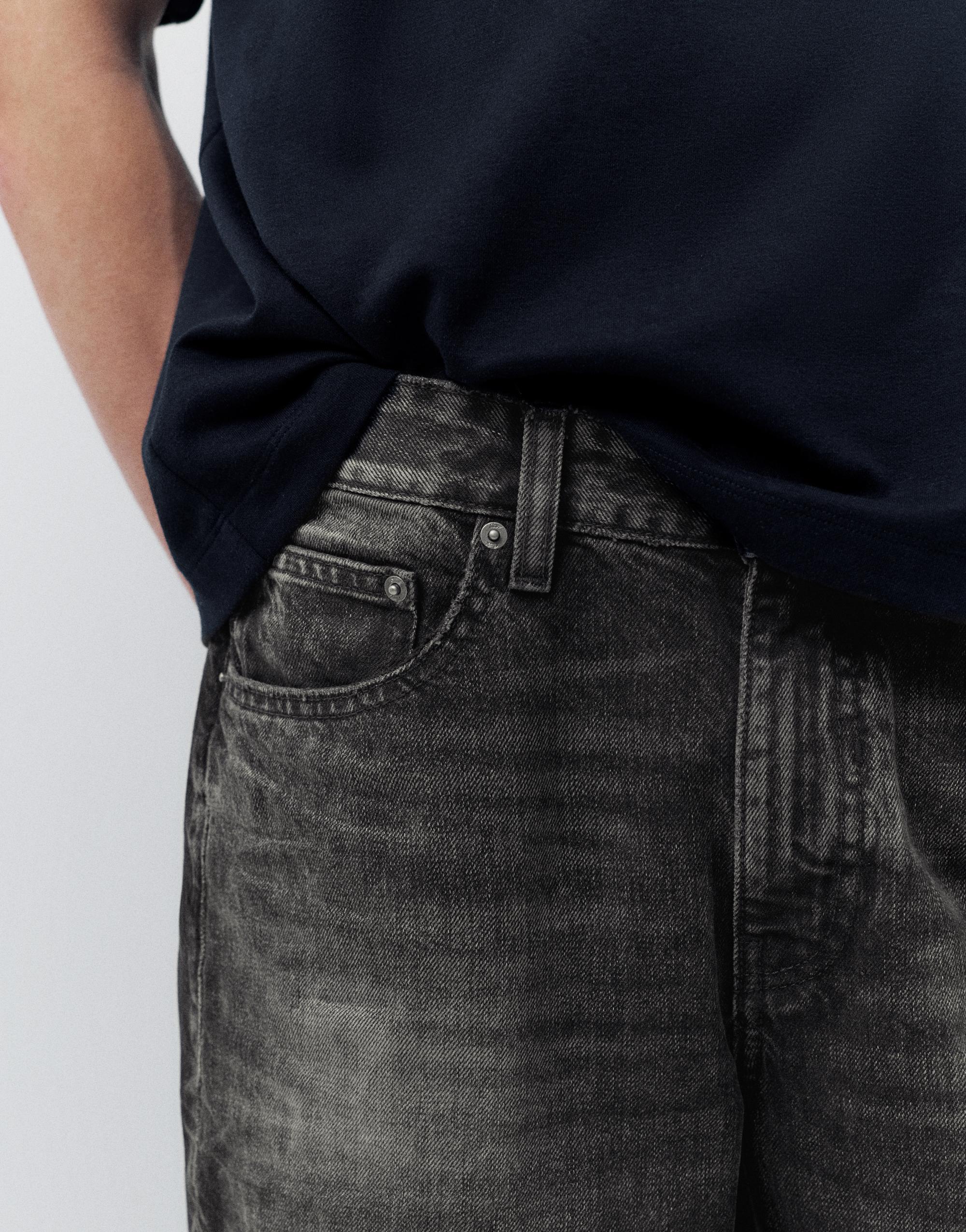 Low-rise baggy jeans — Faded black