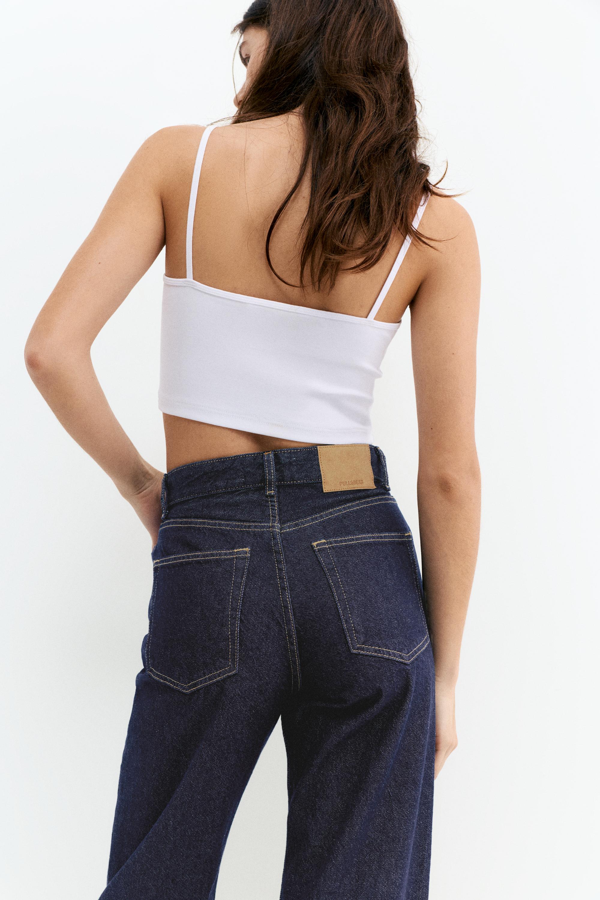 Yüksek bel geniş paça jean - Görsel 114