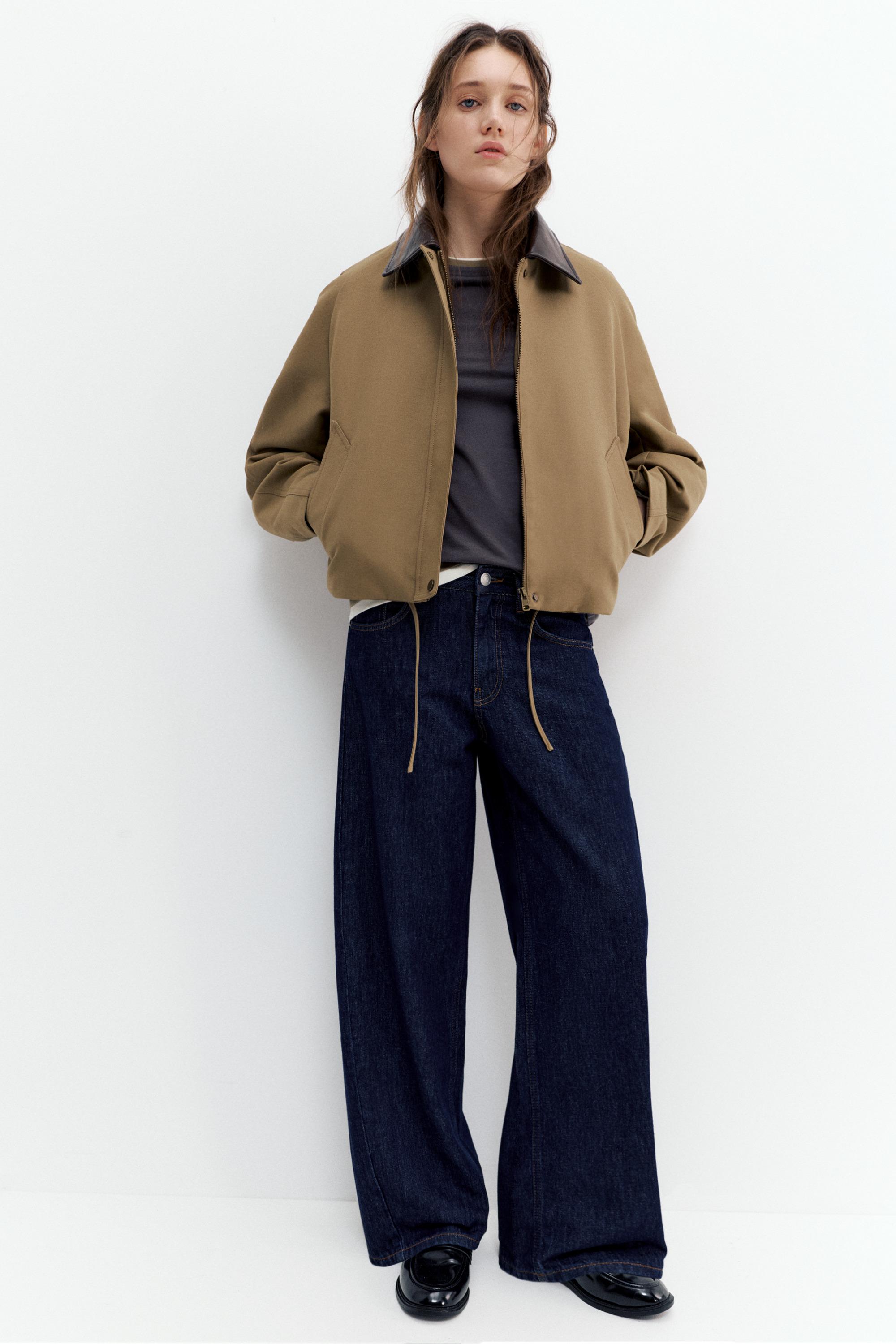 Low-rise barrel jeans — Navy