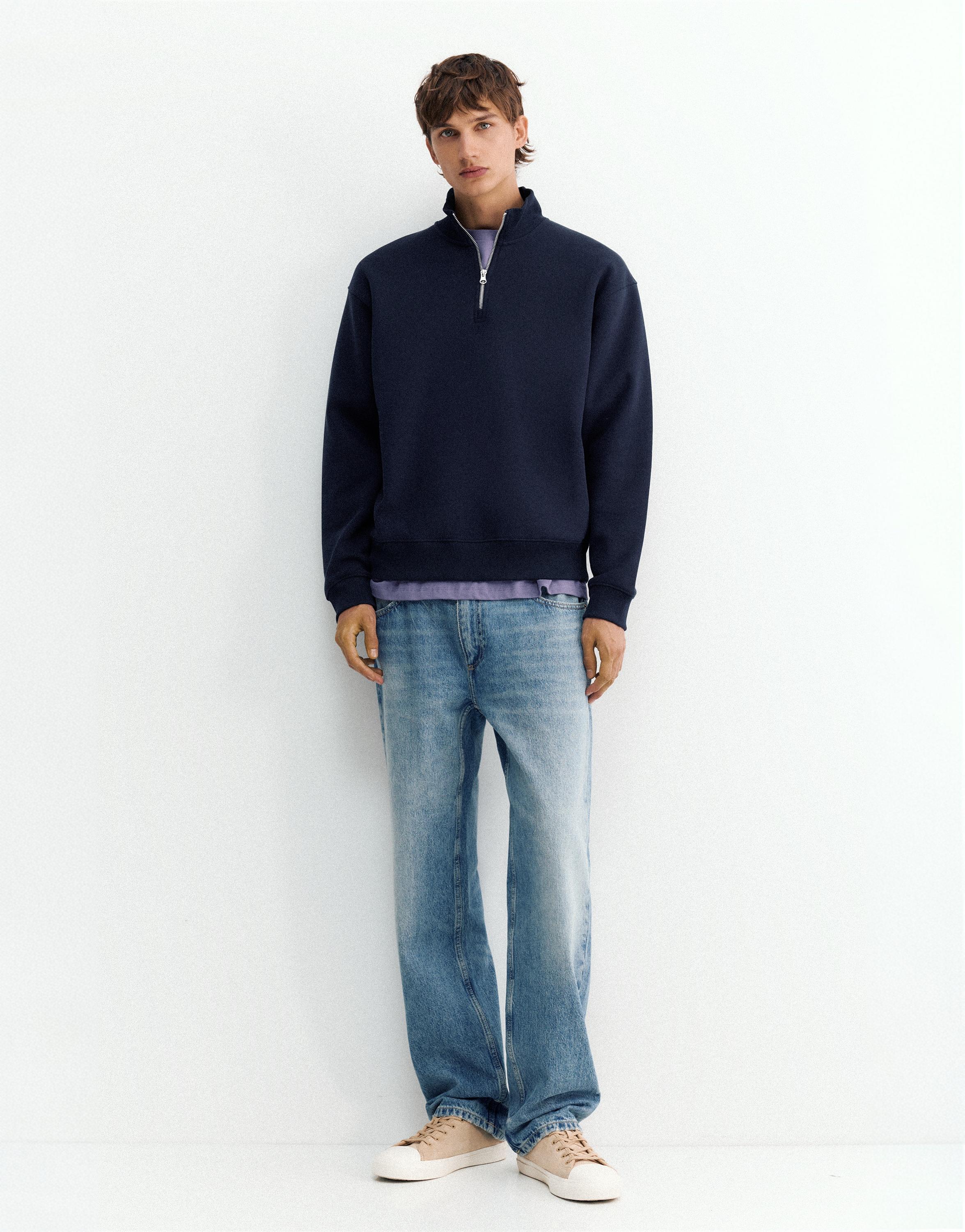 Quarter-zip sweatshirt — Navy
