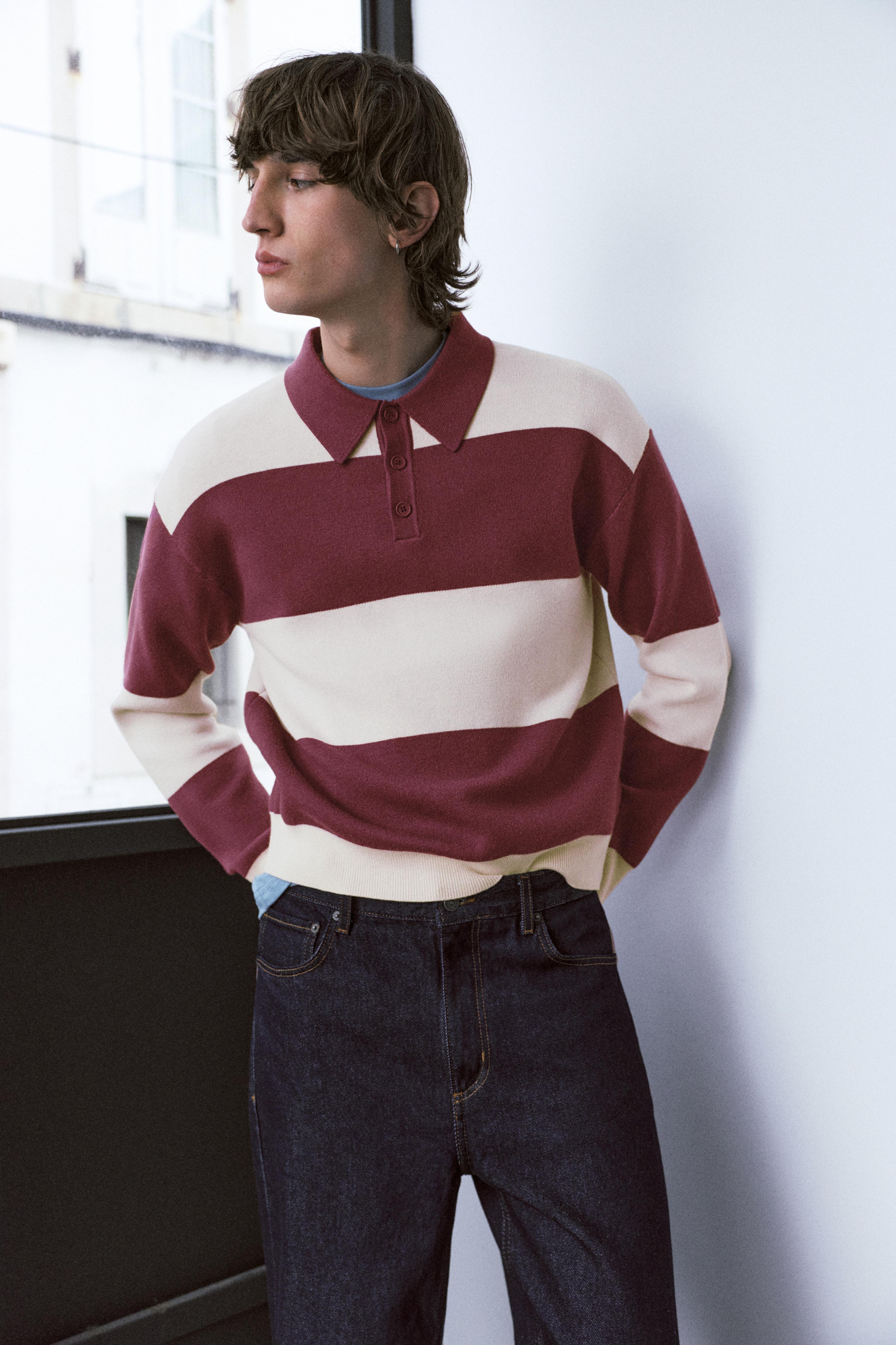 Strick-Poloshirt Mit Colour-Block