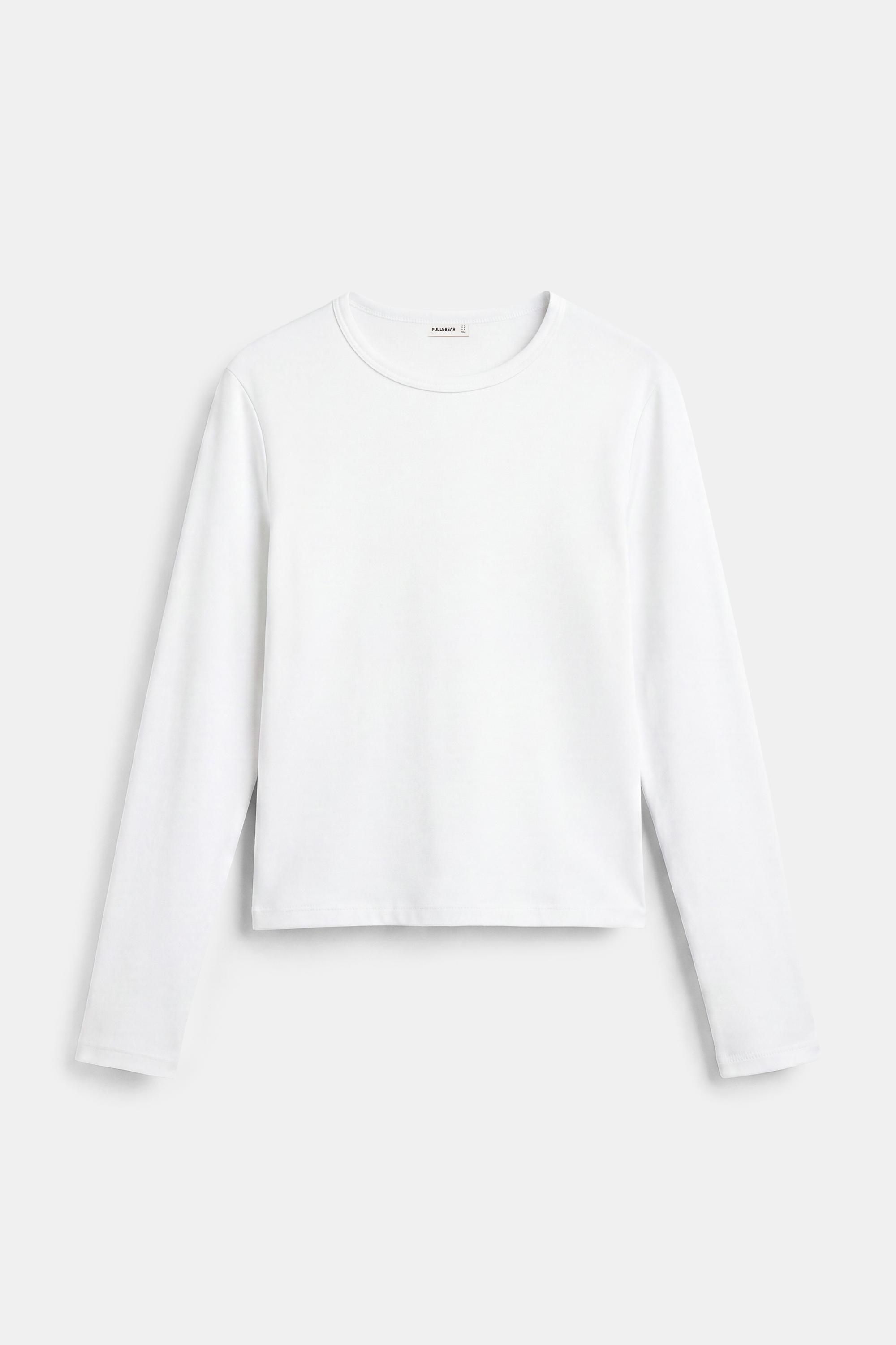 Fitted long sleeve T-shirt — White