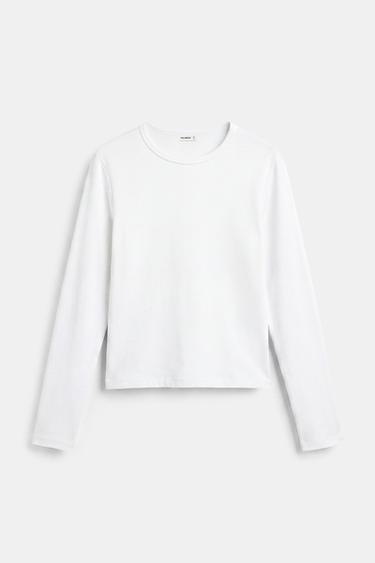 Fitted long sleeve T-shirt — White 6