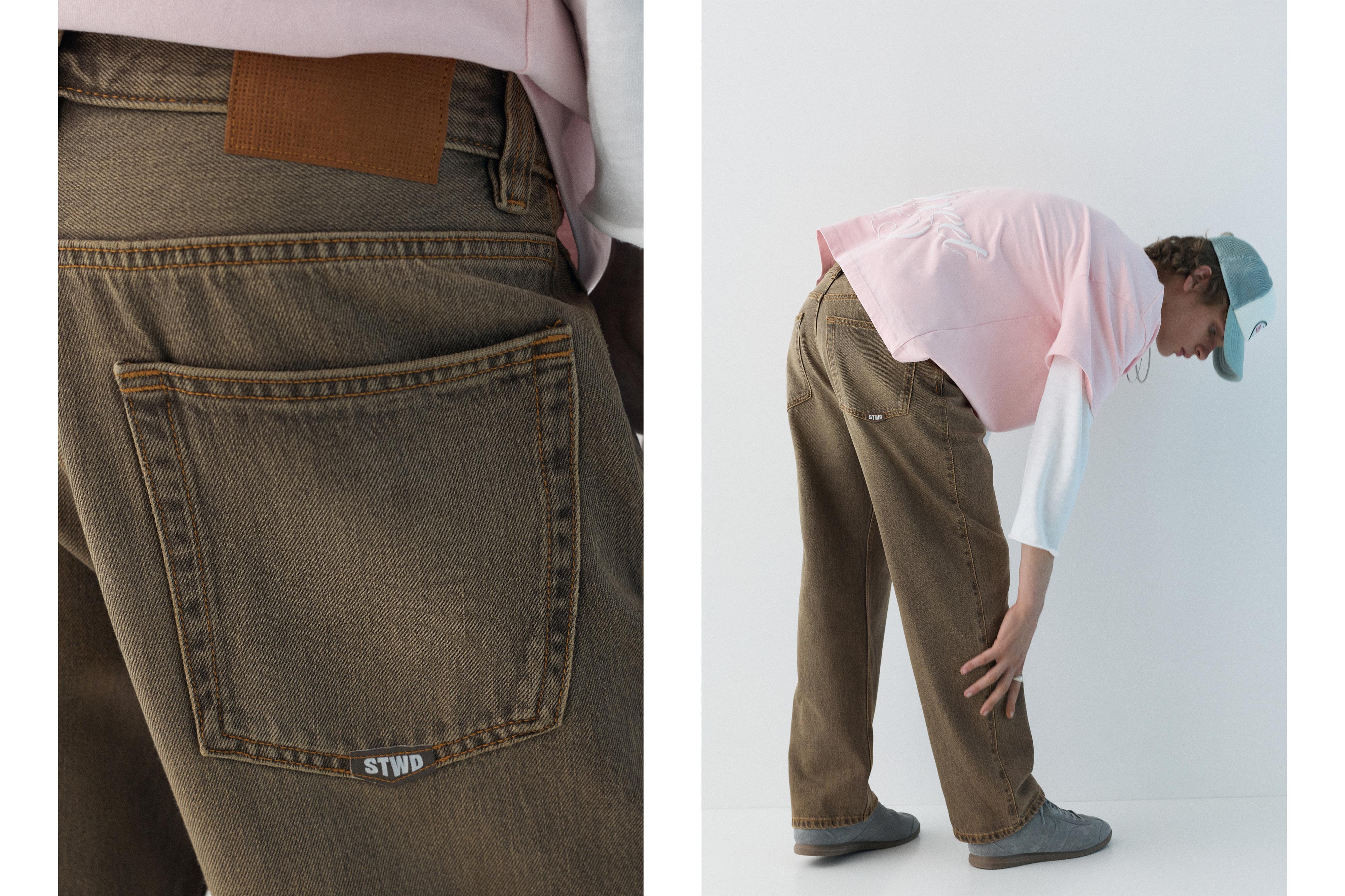 Regular straight-leg jeans — Tobacco brown