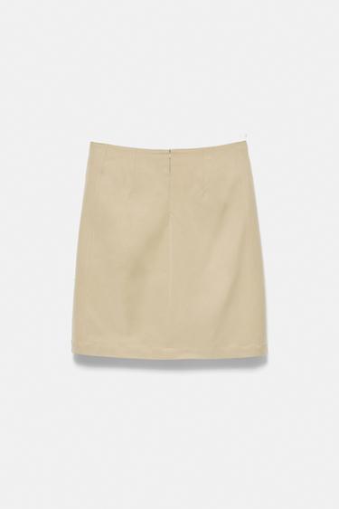 Straight buckle midi skirt — Medium camel 5