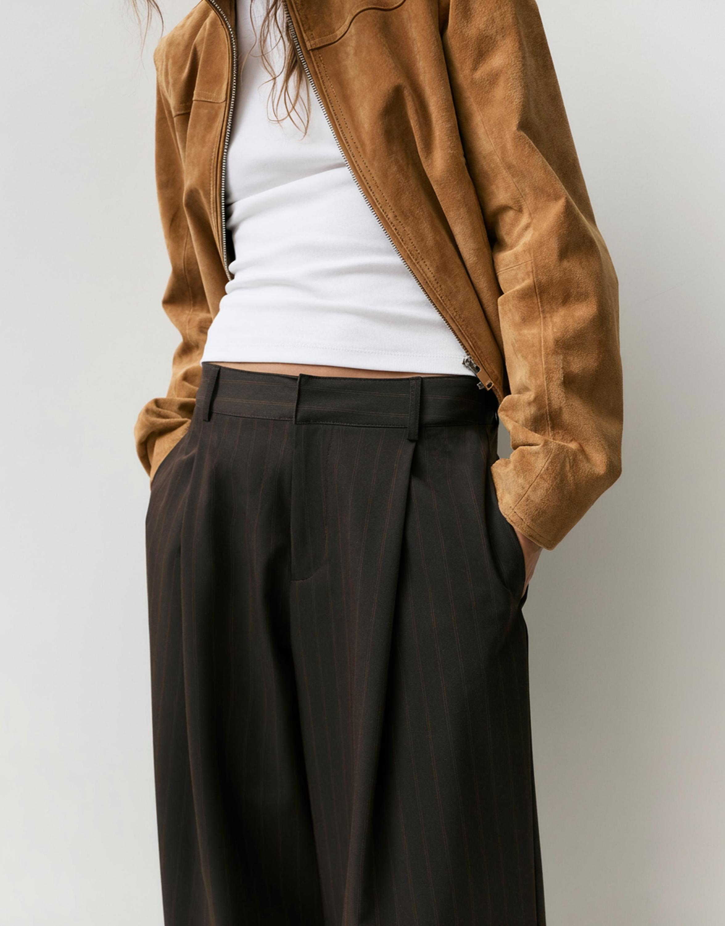 Şalvar pantolon çizgili pileli - Görsel 9