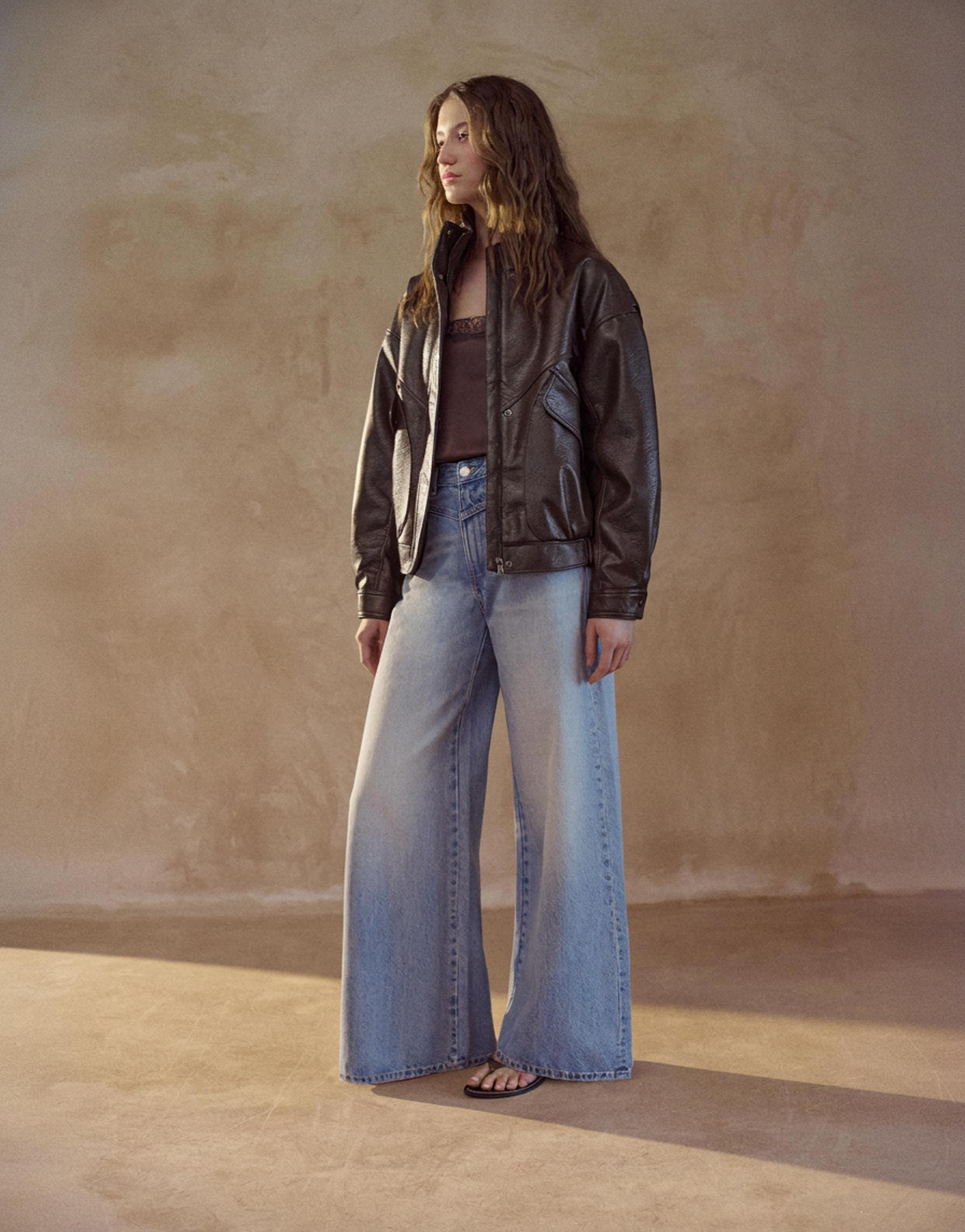 Suni deri ceket - Görsel 6