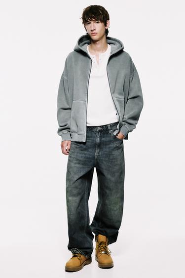 STWD hood zip-up sweatshirt — Grey 4