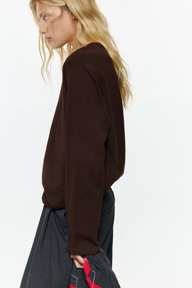 Oversize long sleeve T-shirt — Brown 5