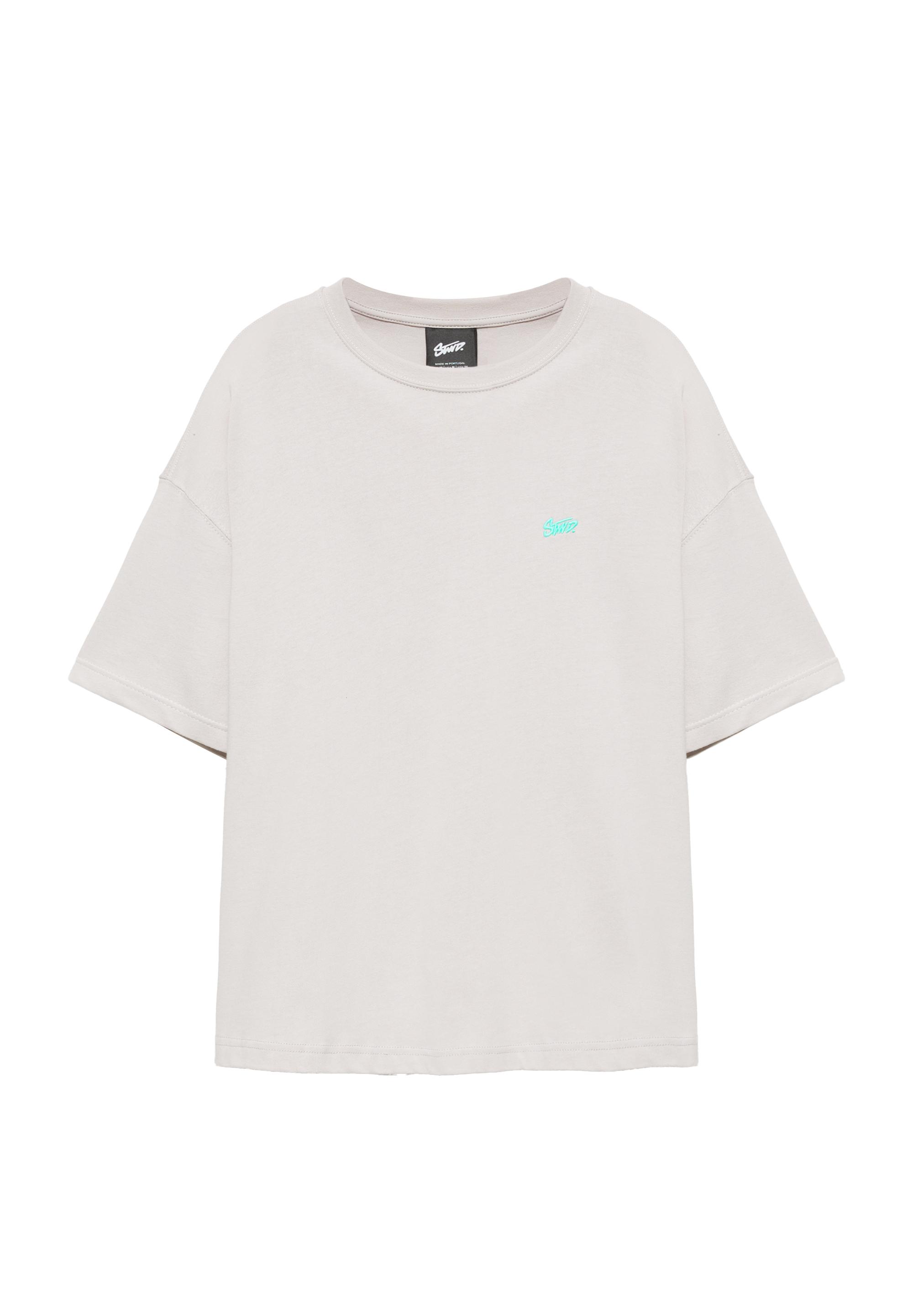 Boxy STWD logo T-shirt — Pearl grey