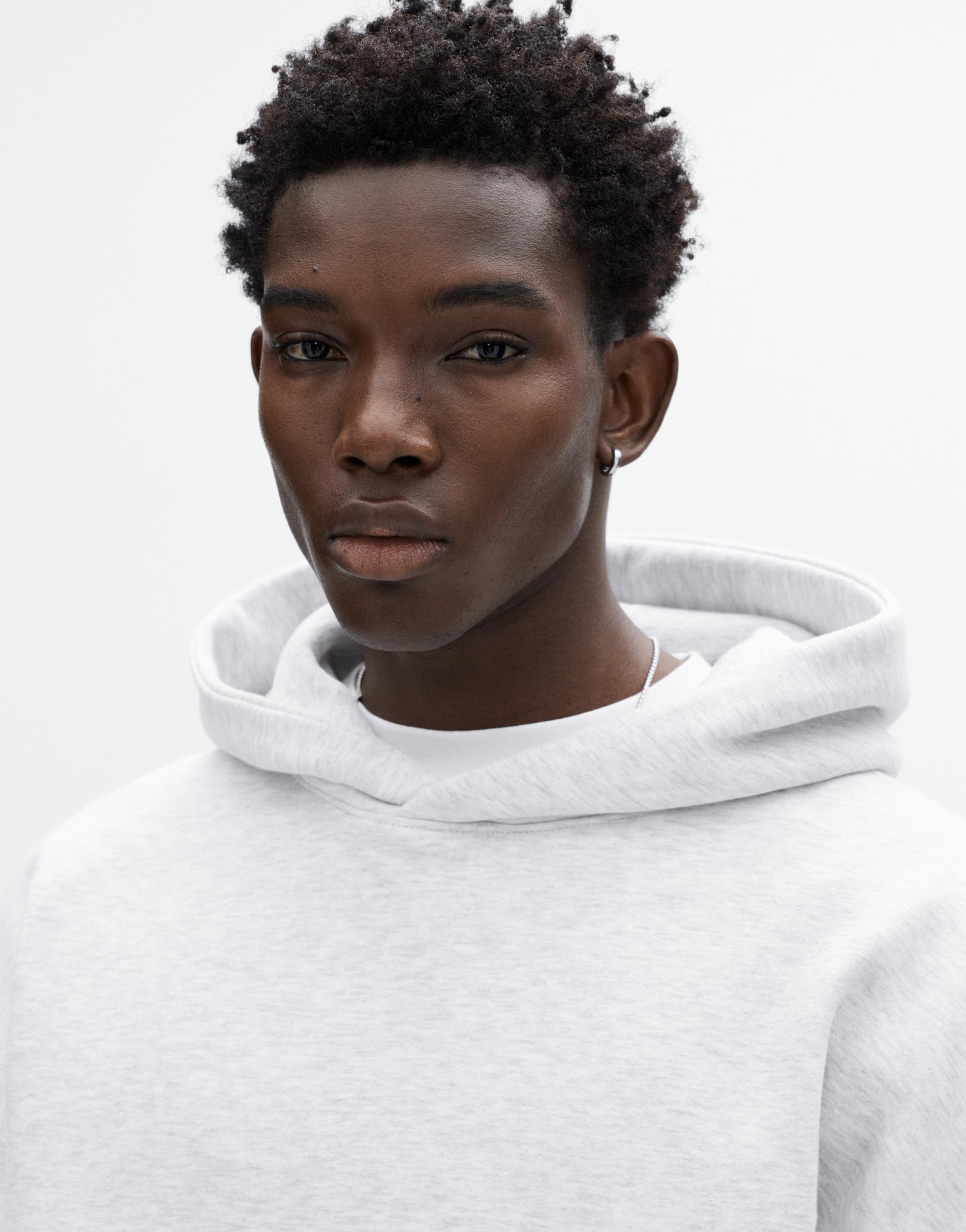 Boxy hoodie — Pale marl