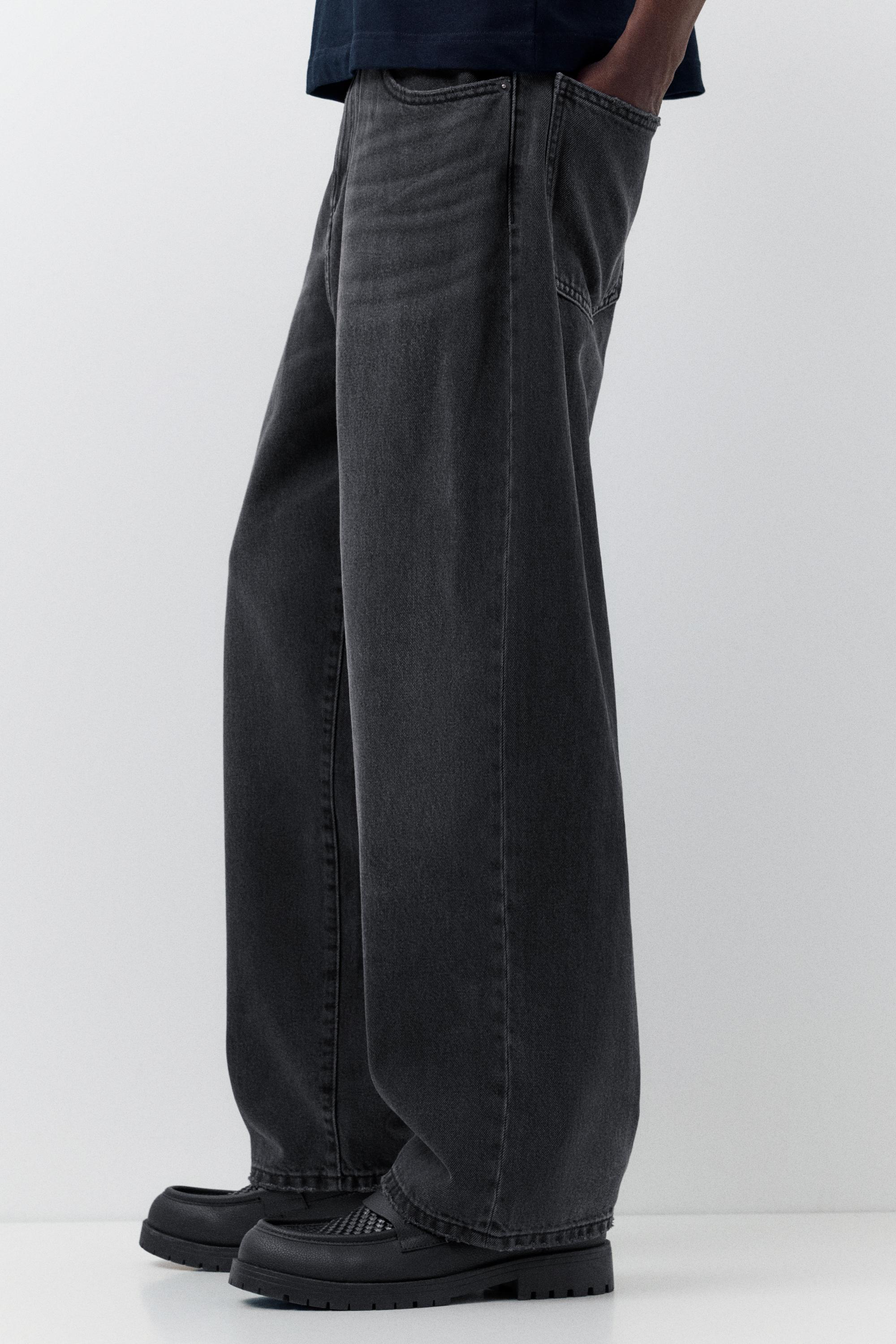 Relaxed fit baggy jeans — Faded black
