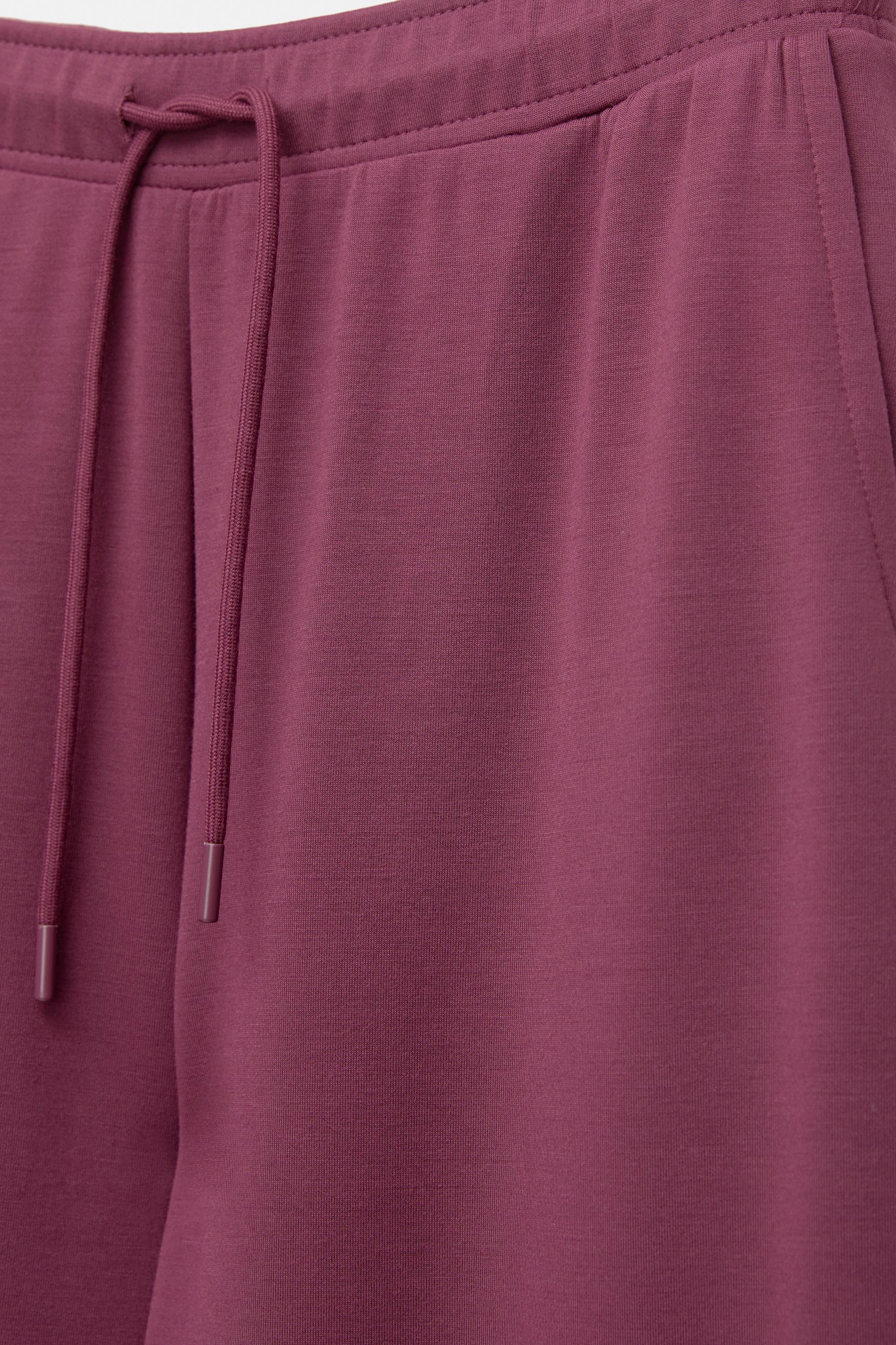 Soft-touch wide-leg trousers — Aubergine