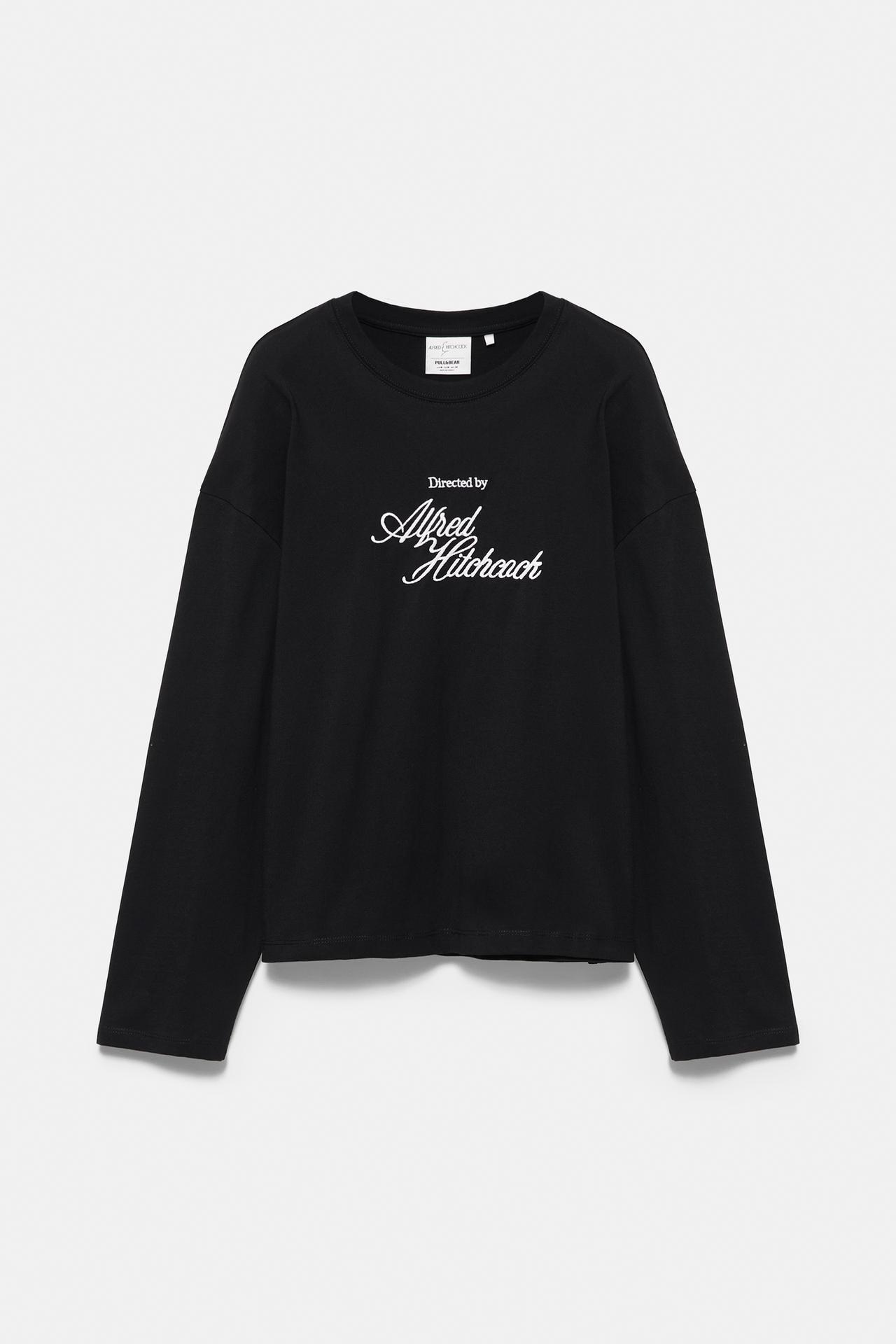Alfred Hitchcock long sleeve T-shirt — Black