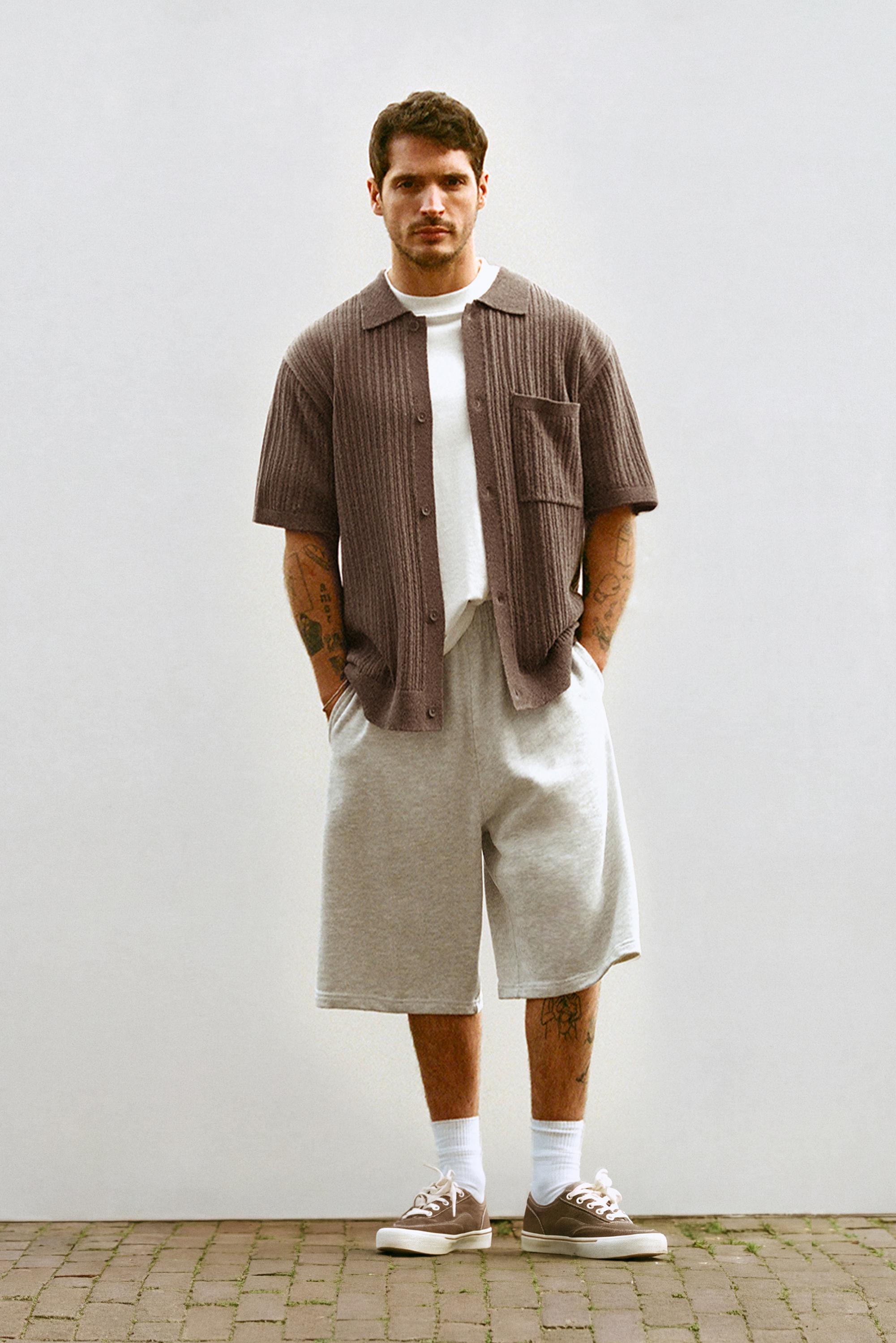 Kısa kollu örgü gömlek - Görsel 11