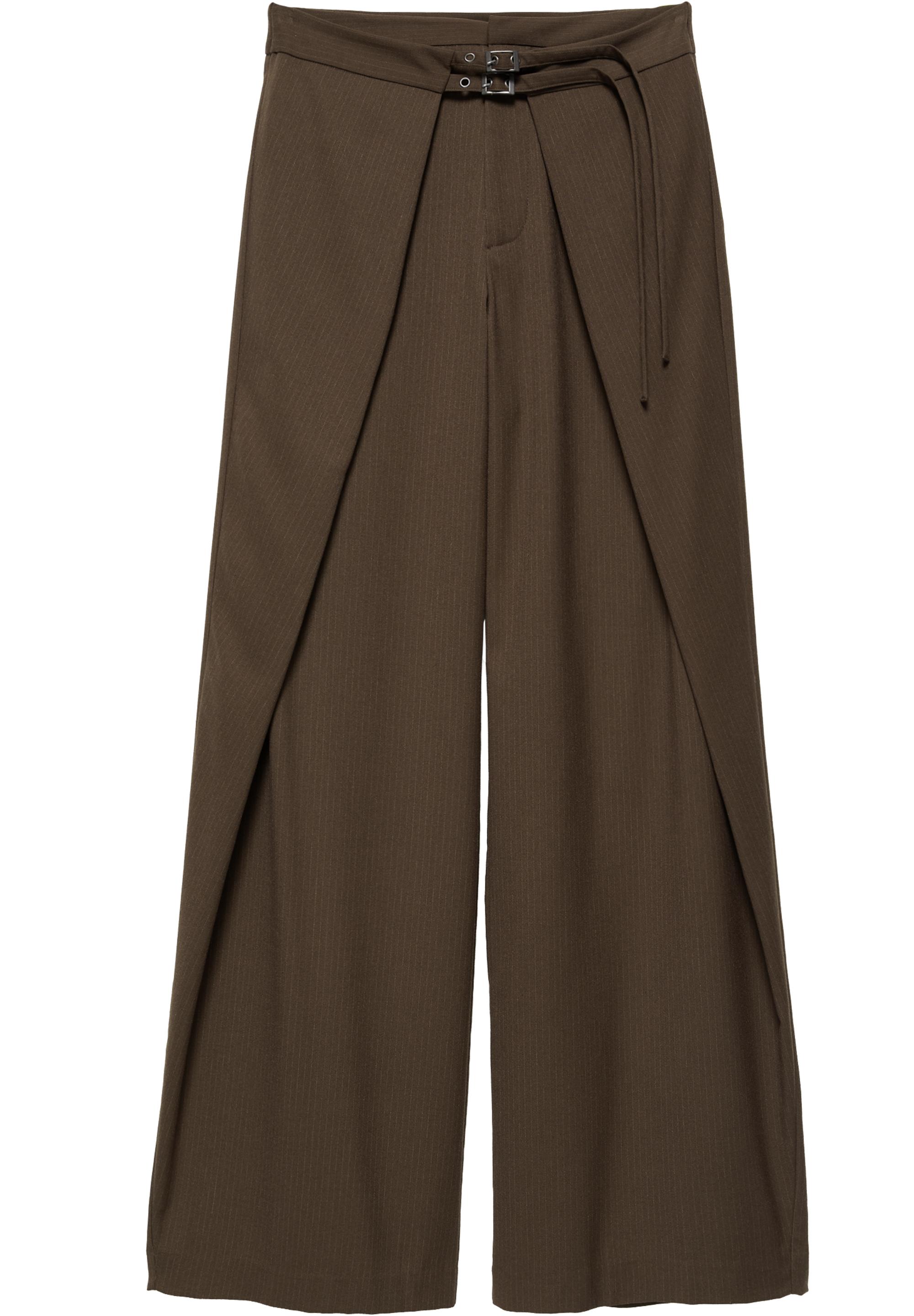 Darted buckled smart trousers — Brown
