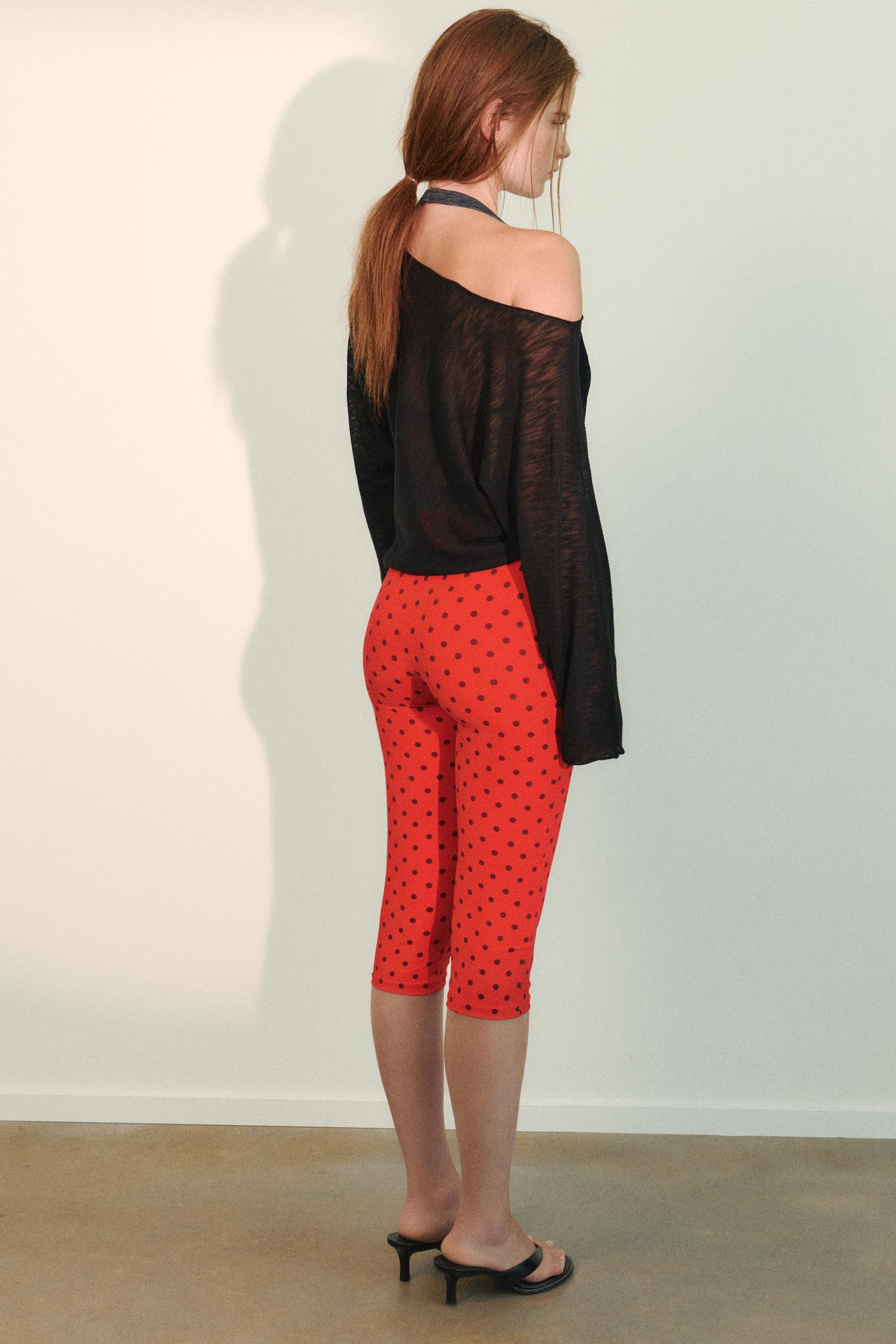 Polka dot capris — Red