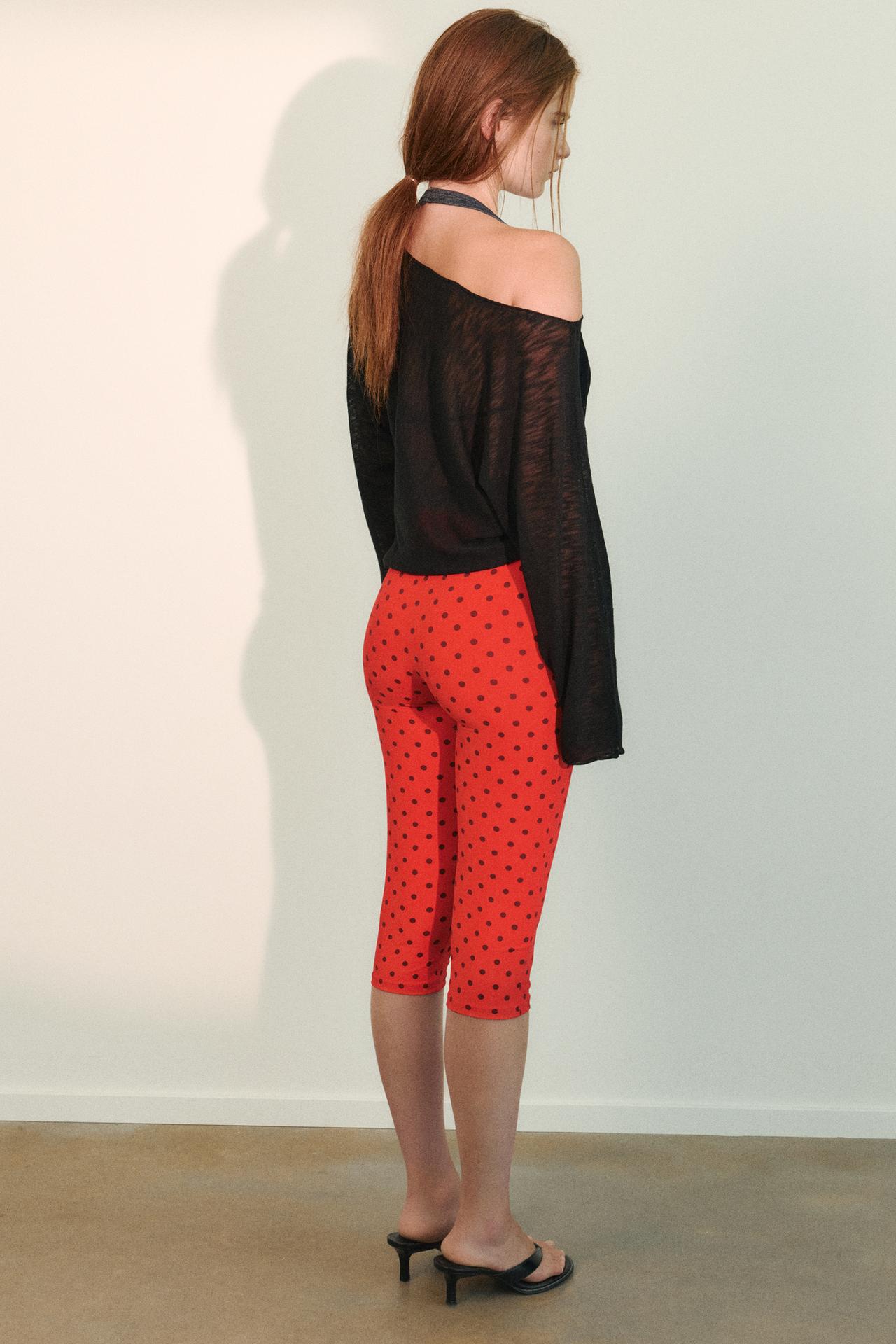 Polka dot capris — Red