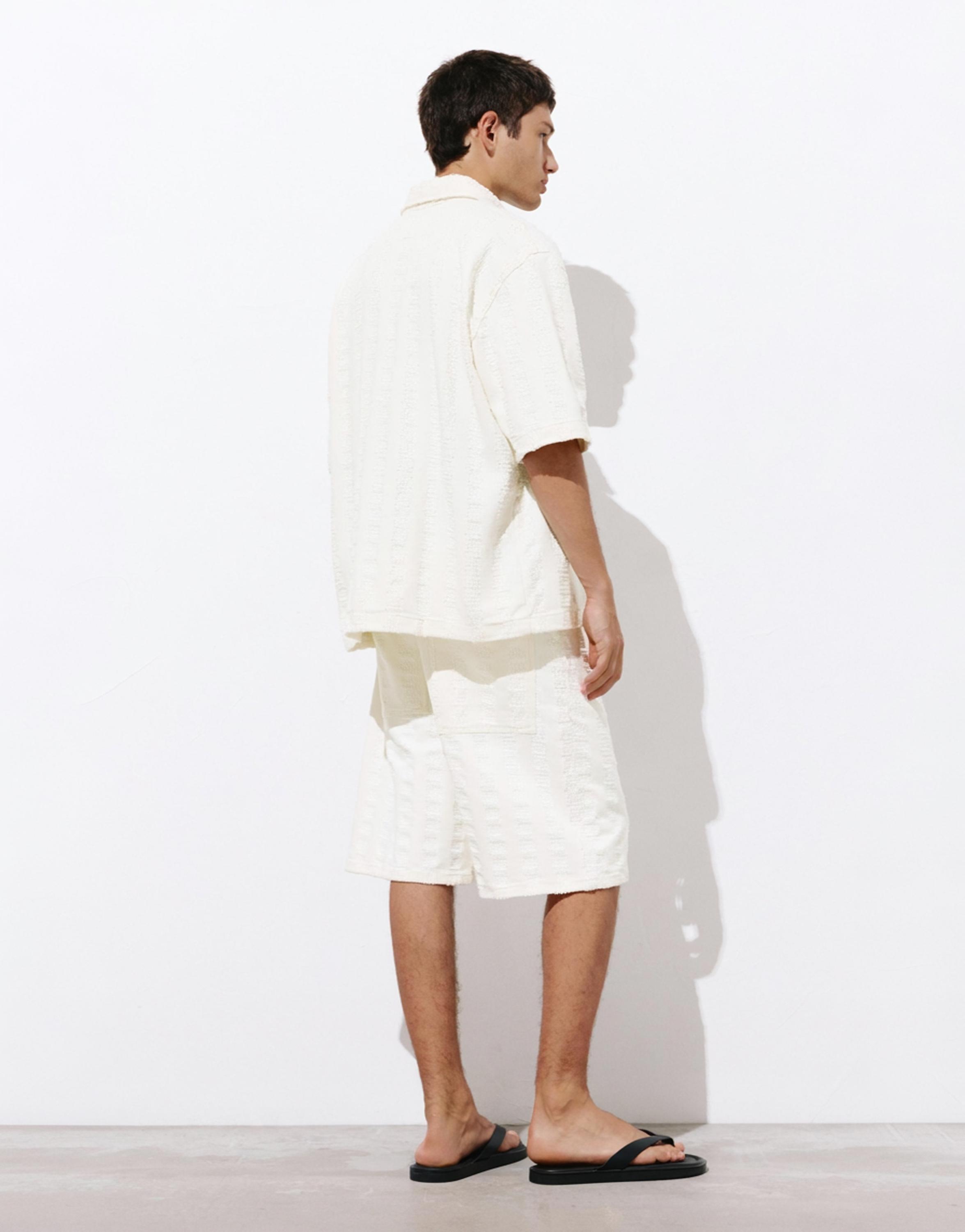 Jacquard shirt — Ecru