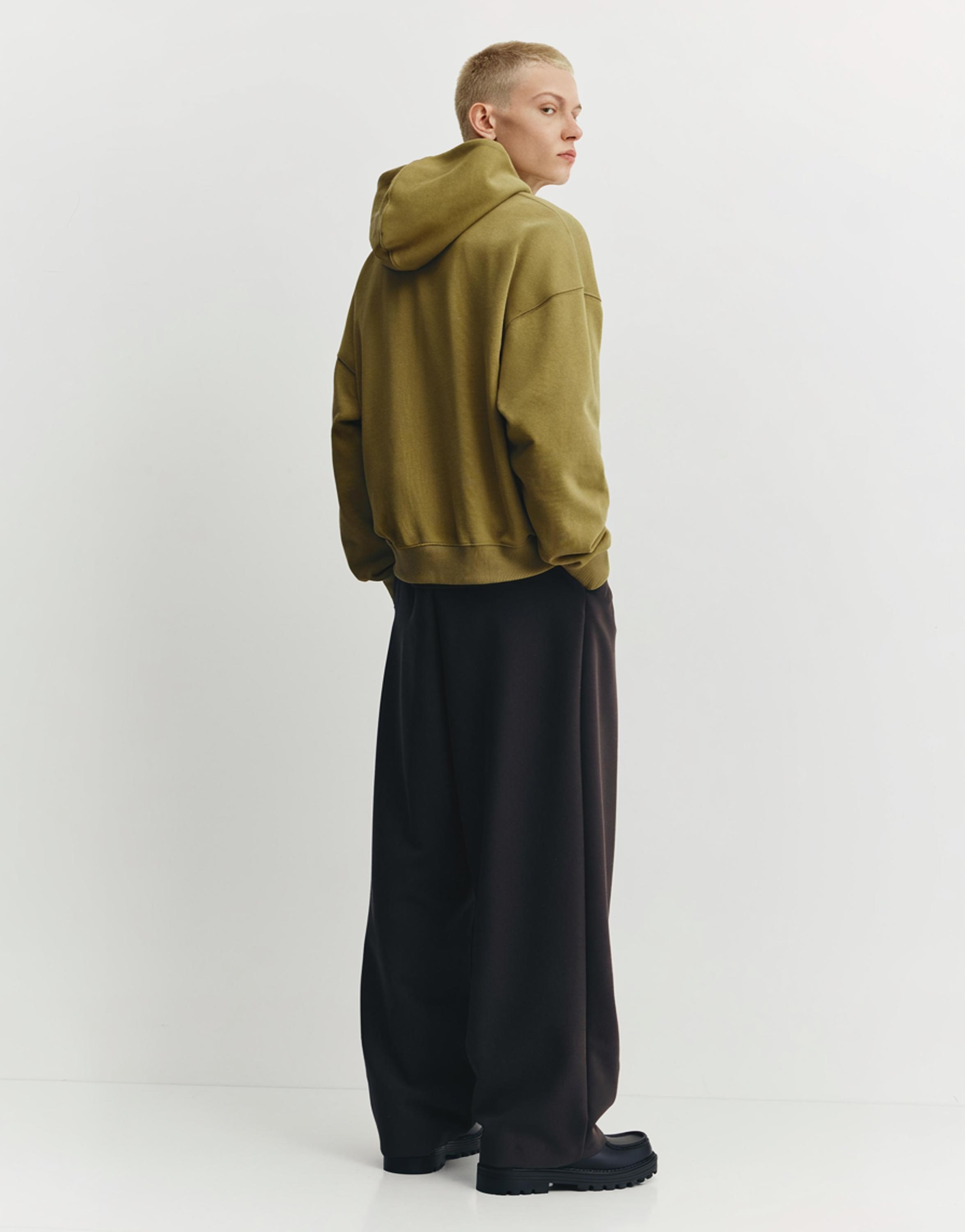 Boxy hoodie with zipper — Lime