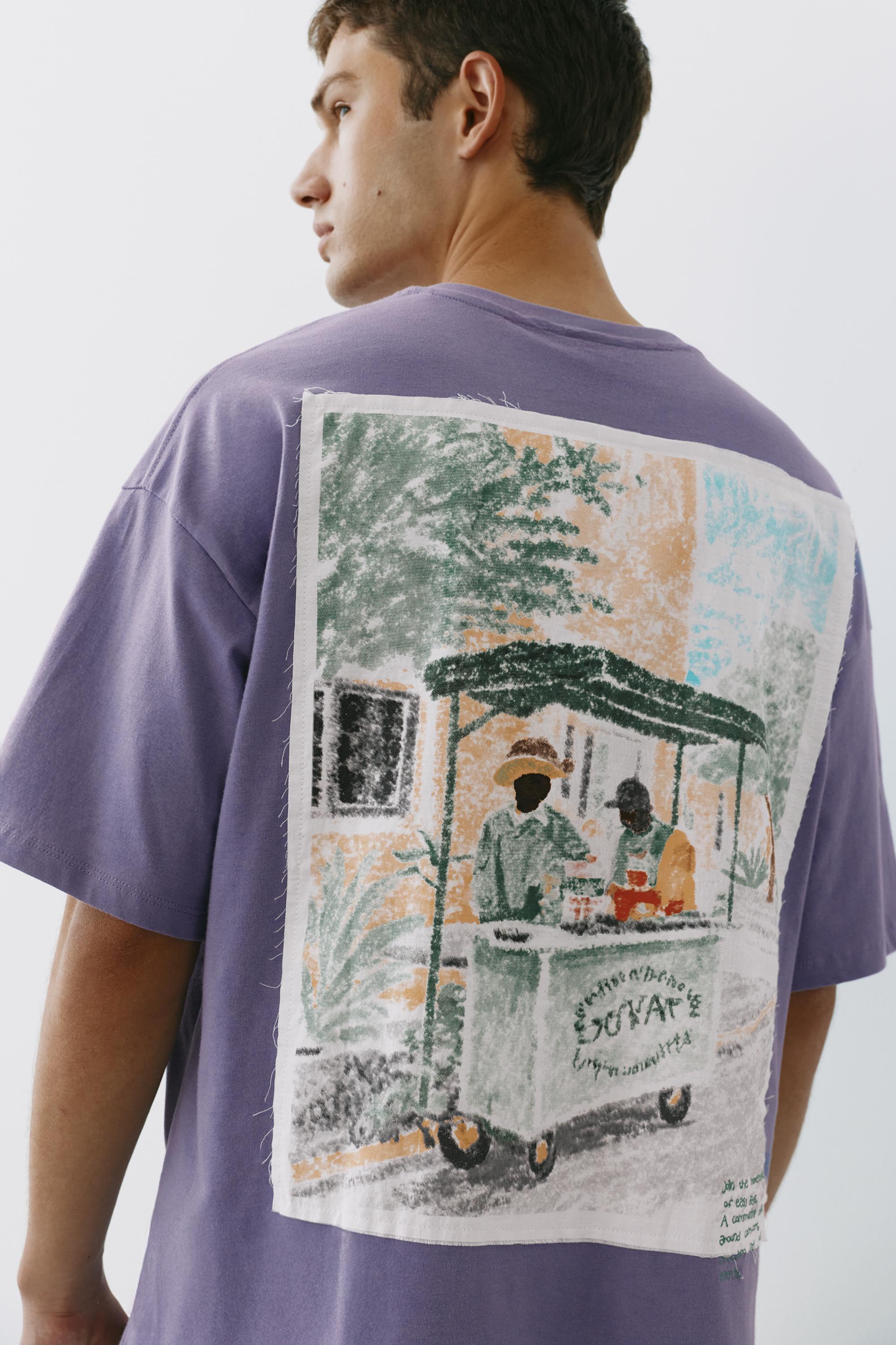 Relaxed fit graphic T-shirt — Mulberry