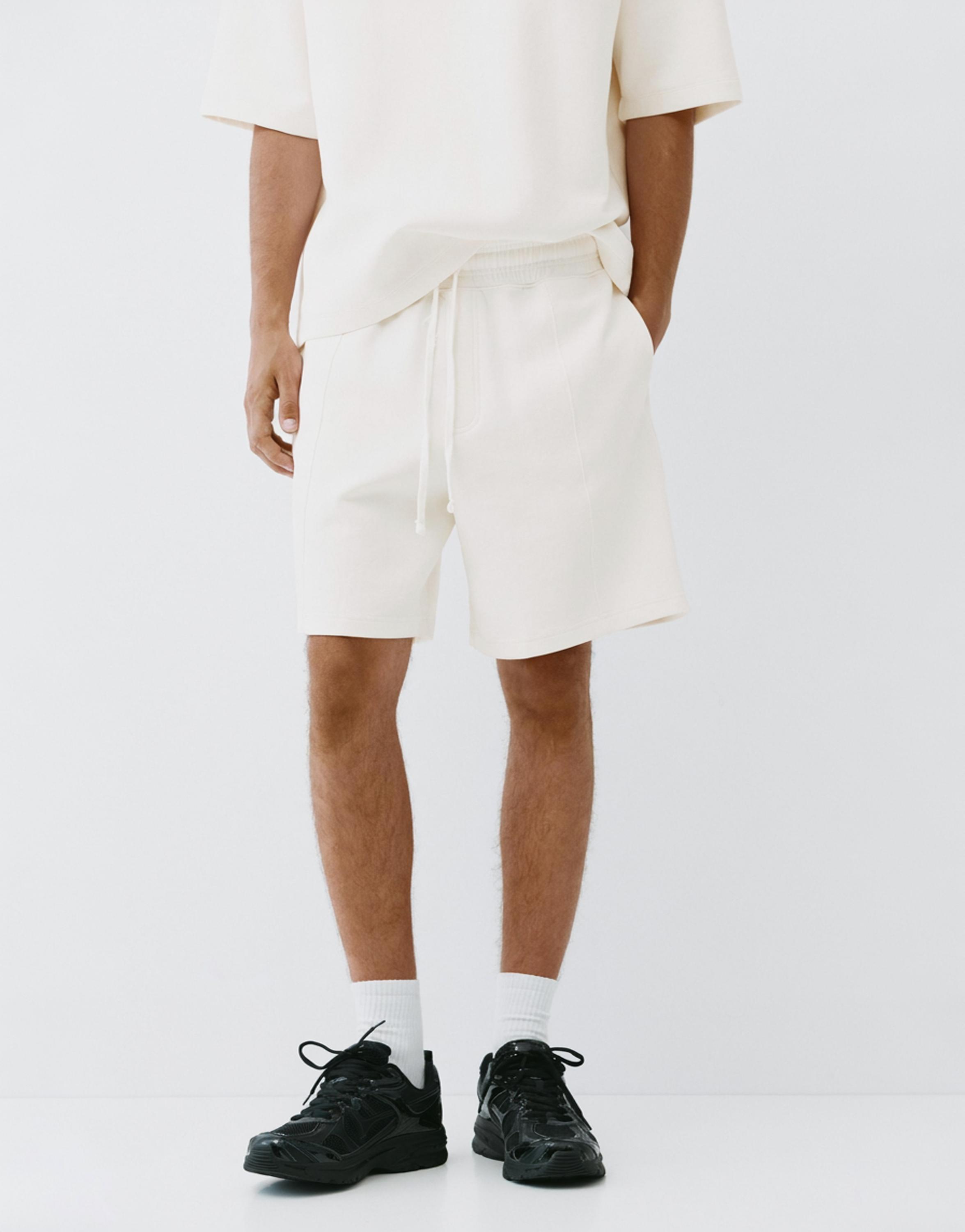Interlock jogger Bermuda shorts — Off white