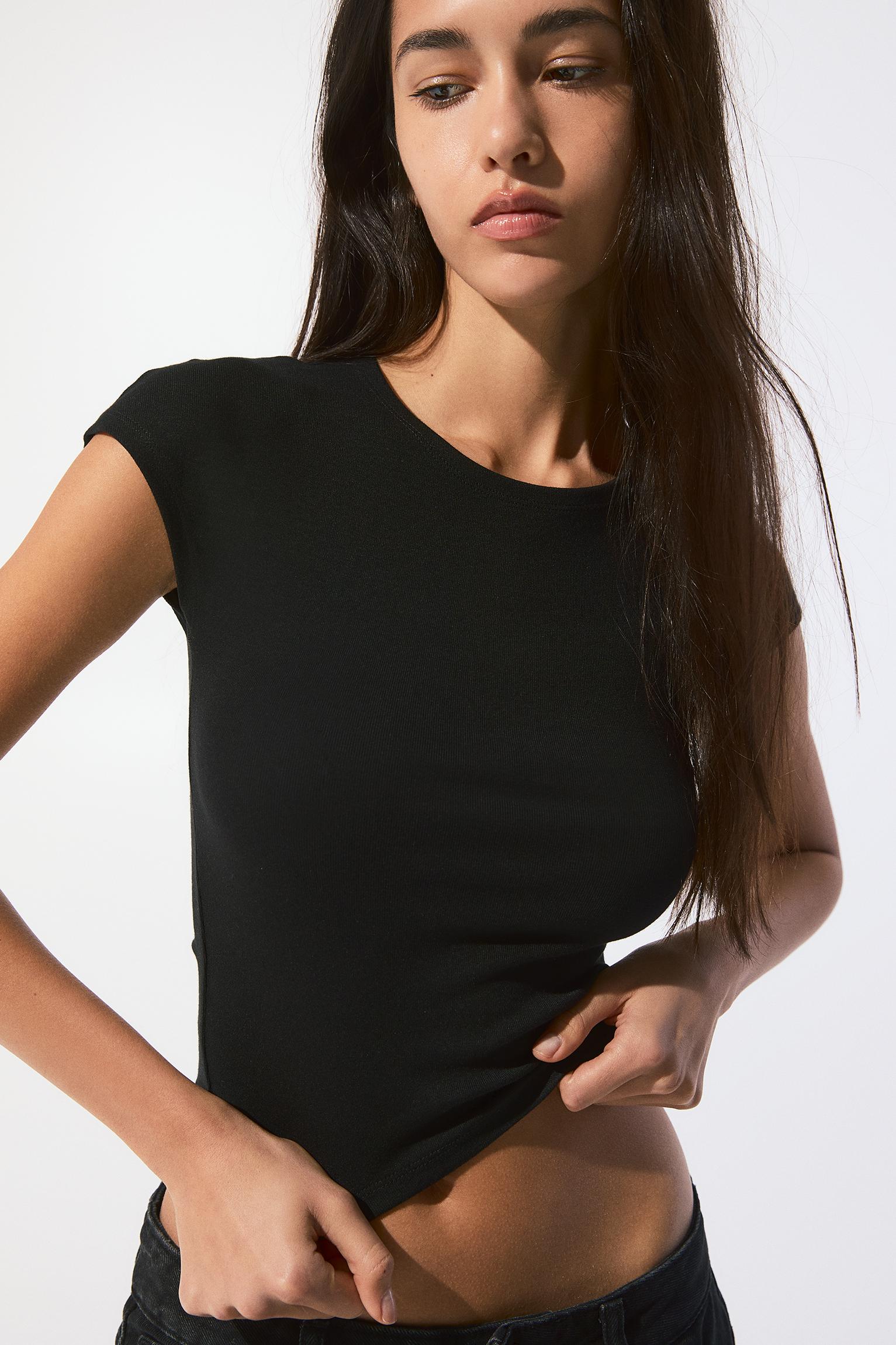 Dar Kesim Kısa Kollu Tişört - Görsel 43