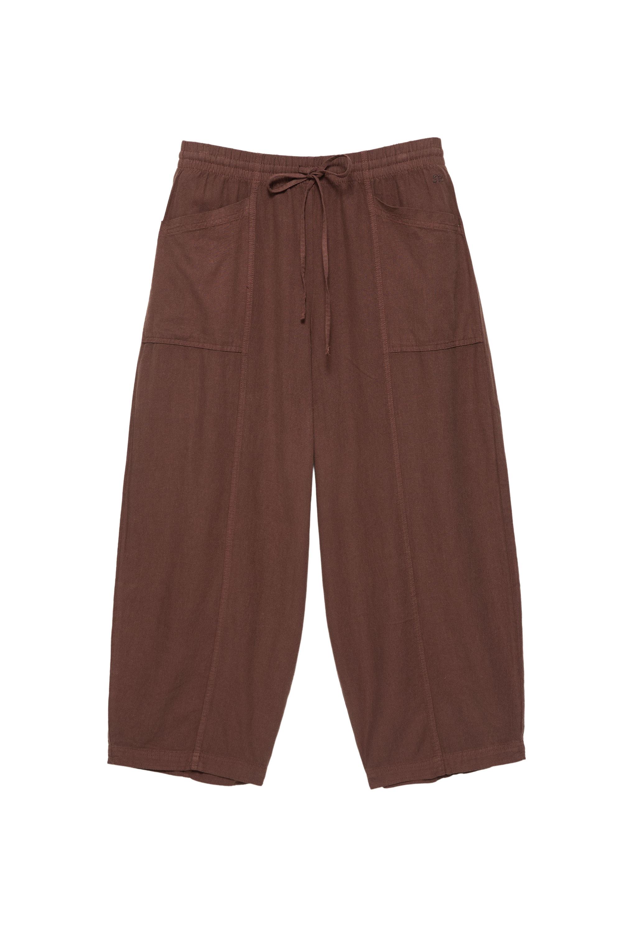 Ketenli barrel pantolon - Görsel 4