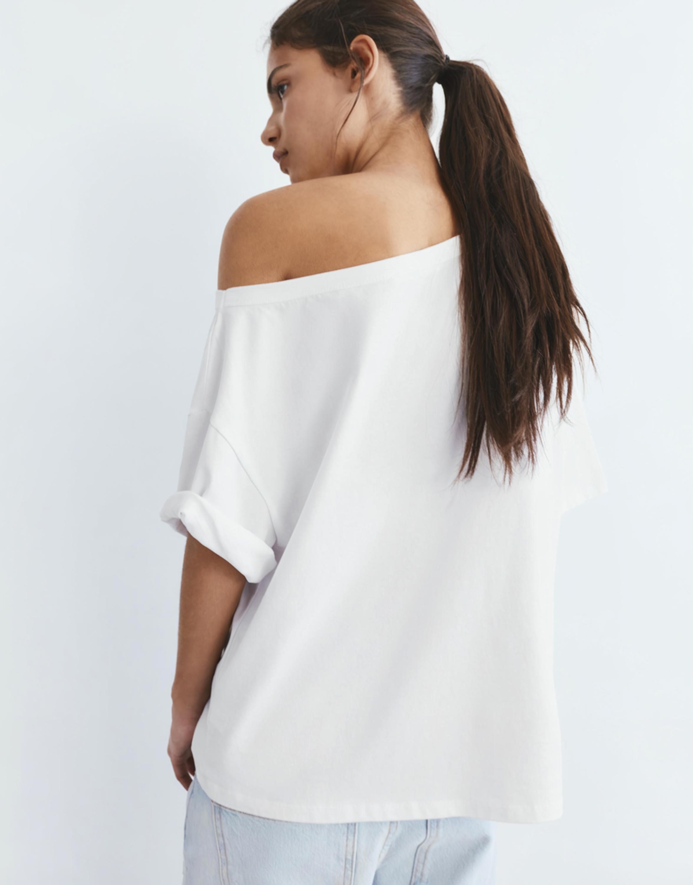 Asimetrik kısa kollu t-shirt - Görsel 24