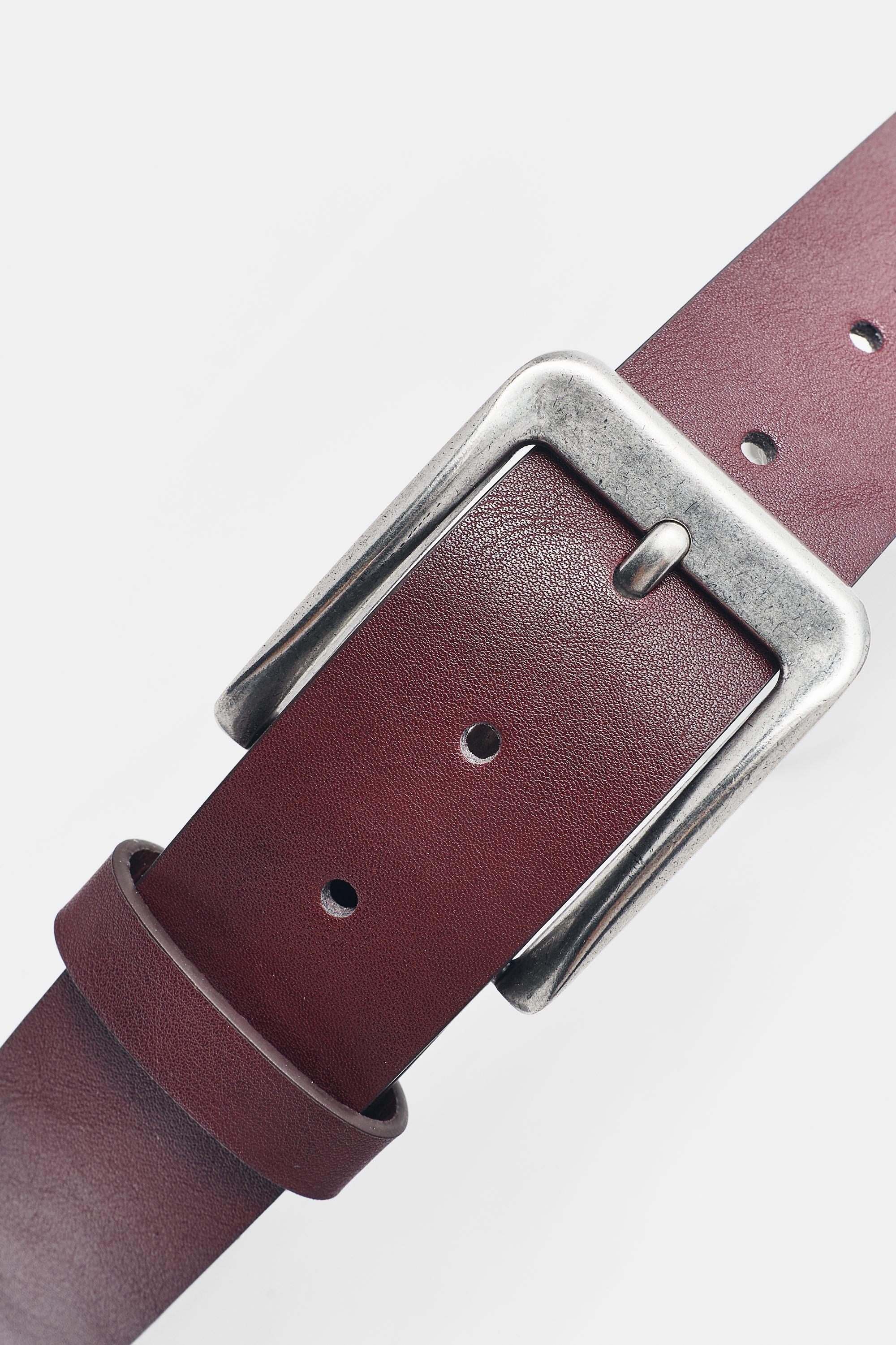 Basic leather effect belt — Maroon