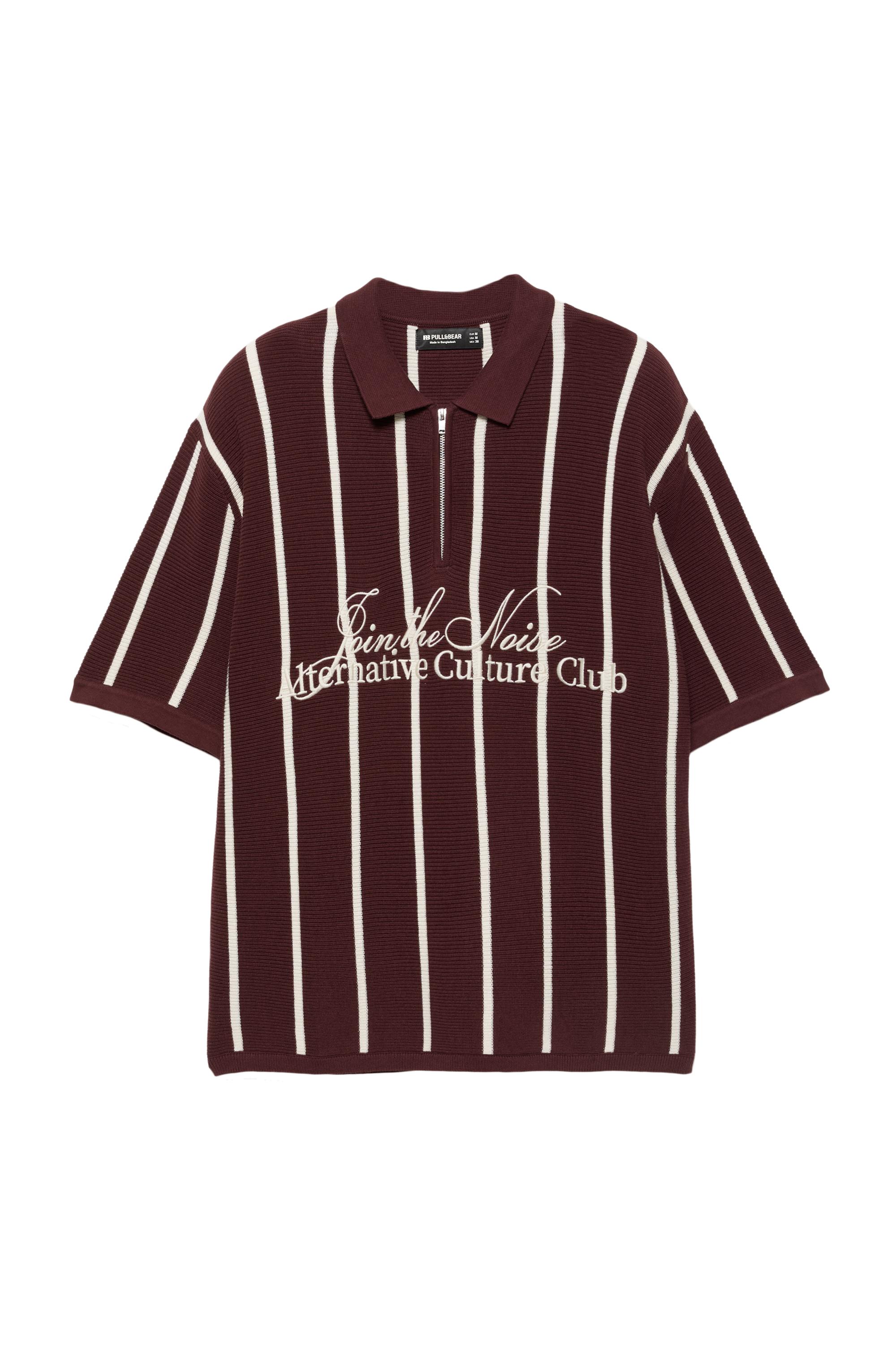 Fermuarlı çizgili triko polo - Görsel 2