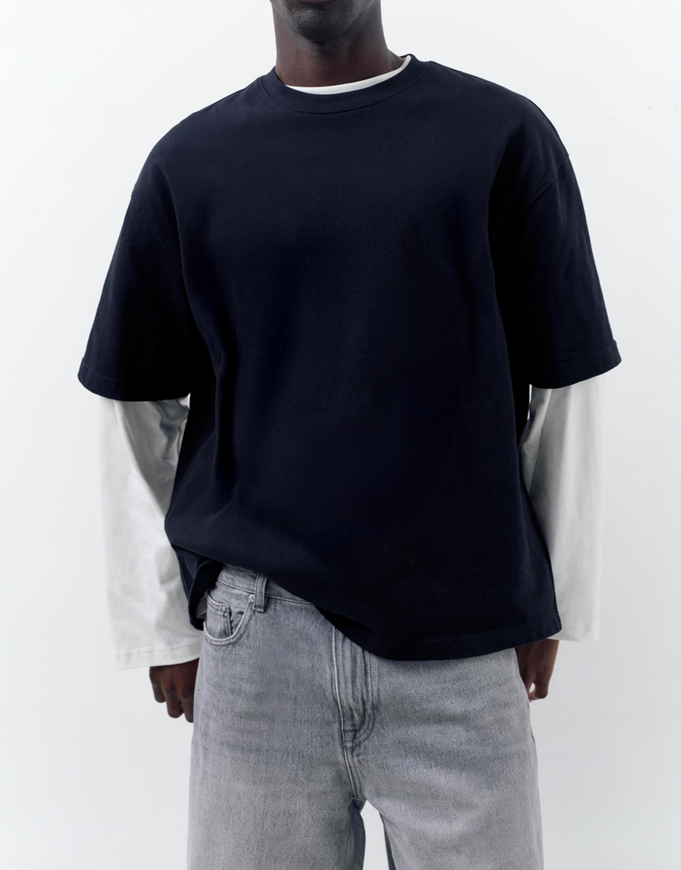 Standard denim Bermuda shorts — Dark grey