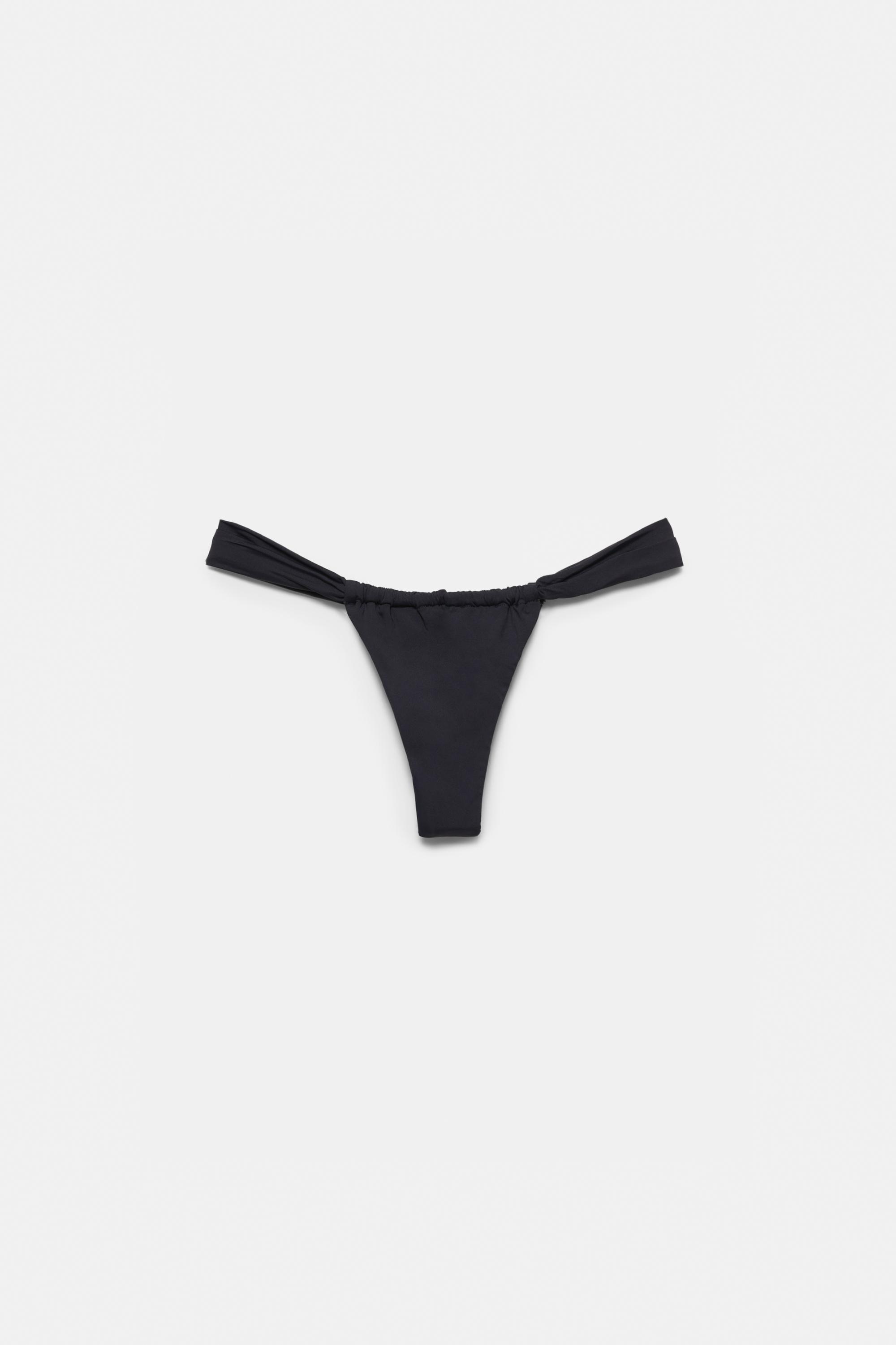 Gathered bikini bottoms — Black