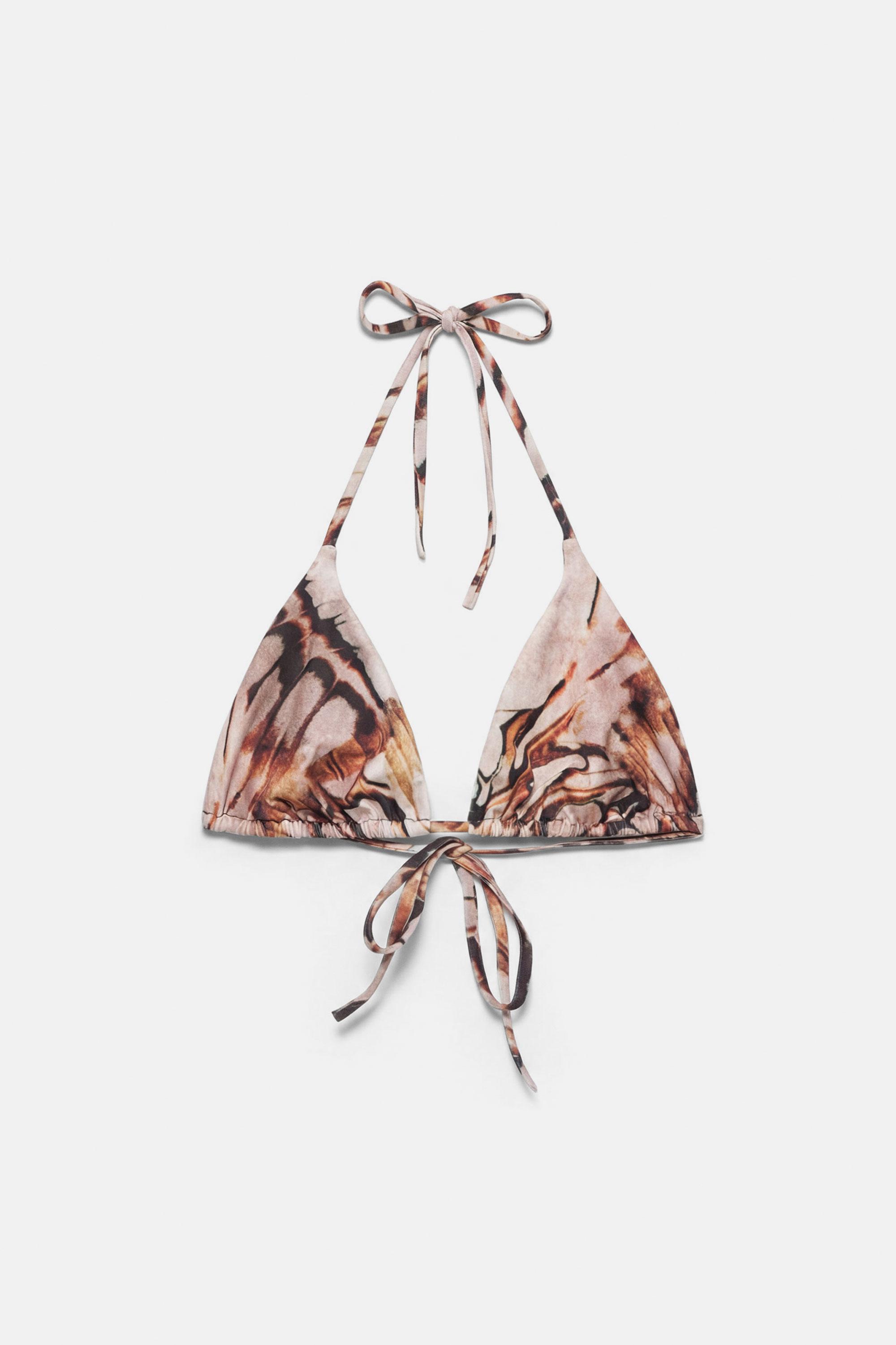 Butterfly triangle bikini top — Pink