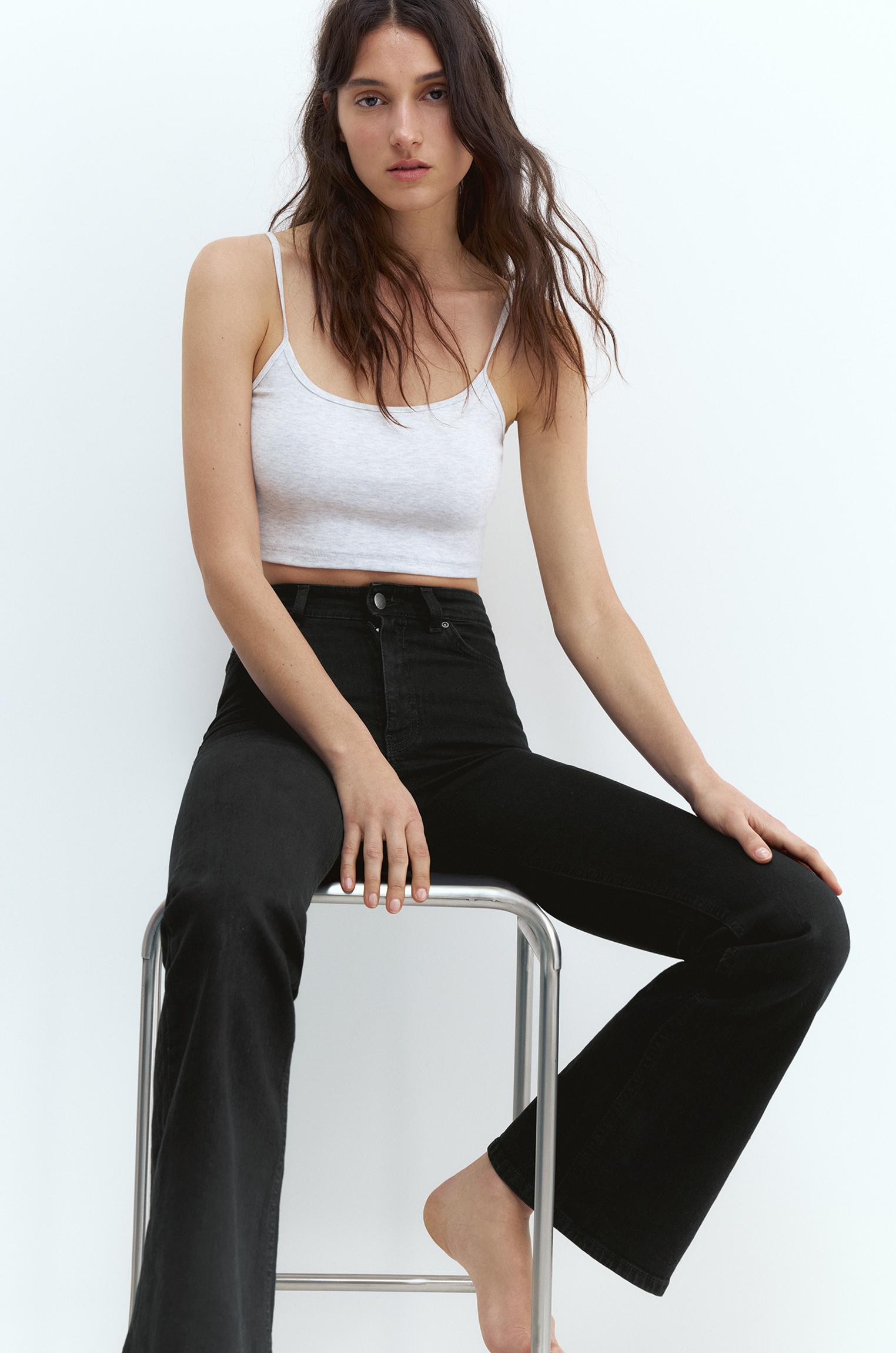 Schlaghose Mit Hohem Bund