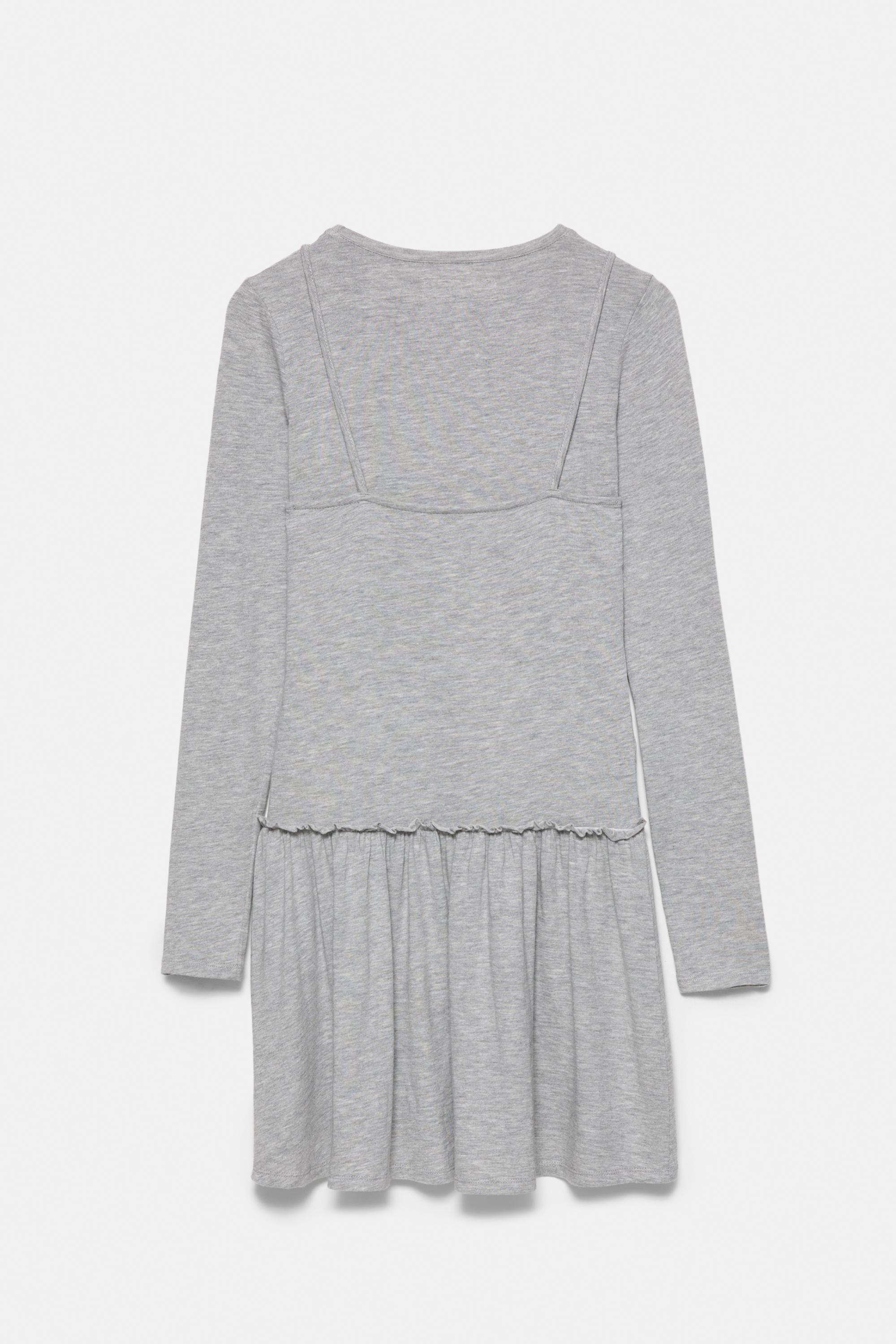 Double short dress — Grey marl
