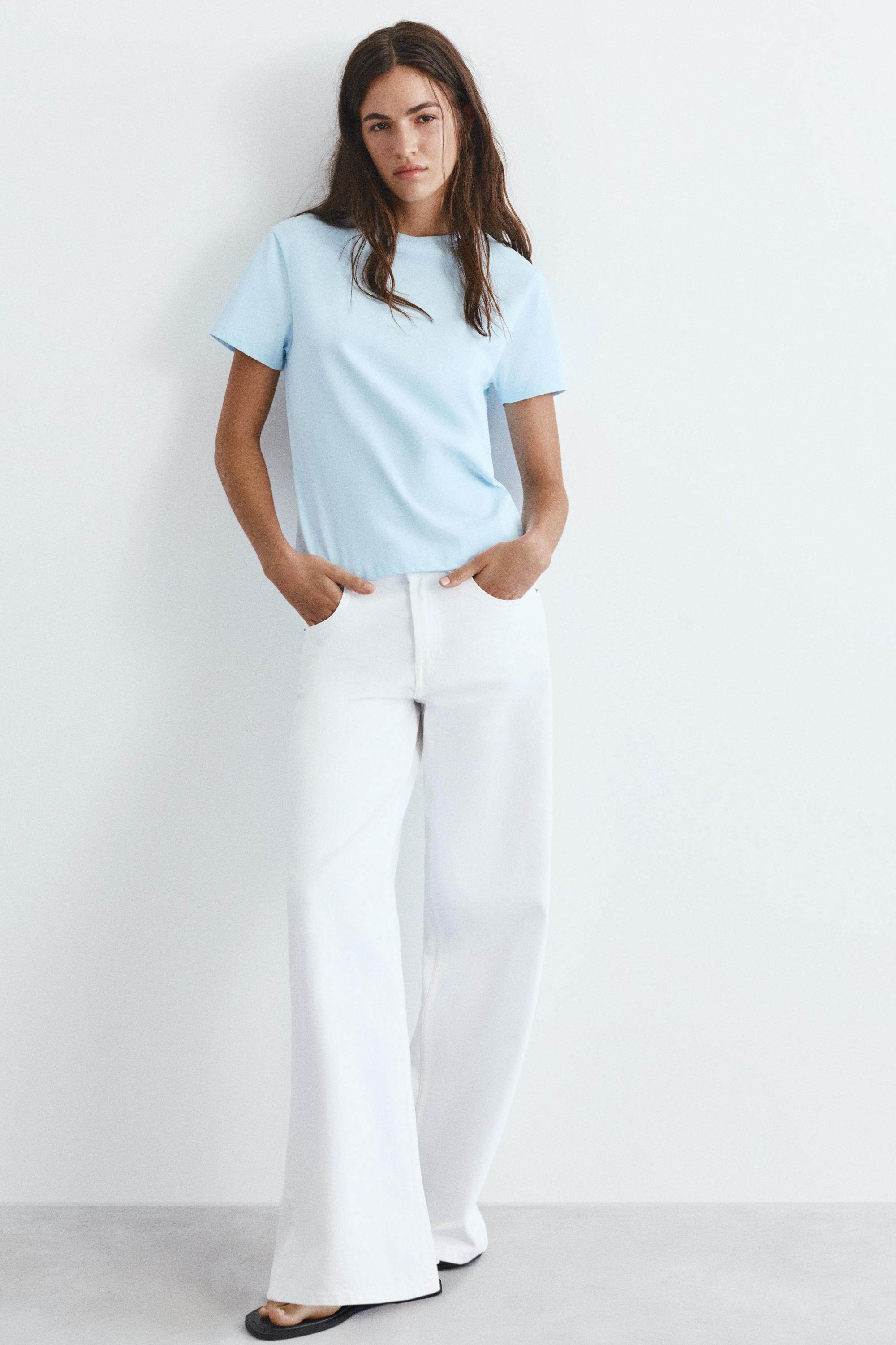 Short sleeve T-shirt 100% cotton — Sky blue