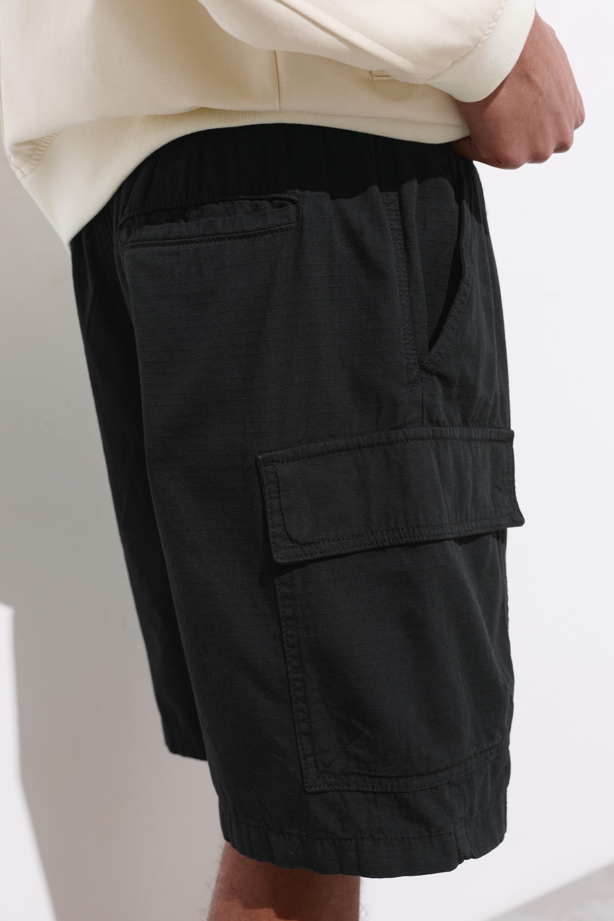 Ripstop cargo Bermuda shorts — Black