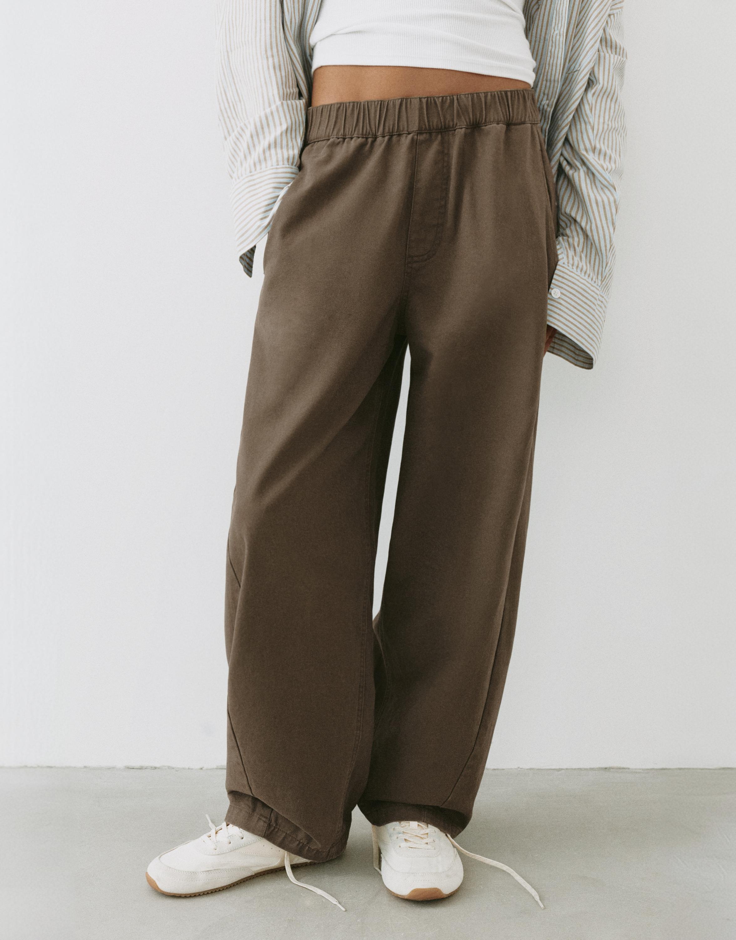 Barrel trousers — Brown