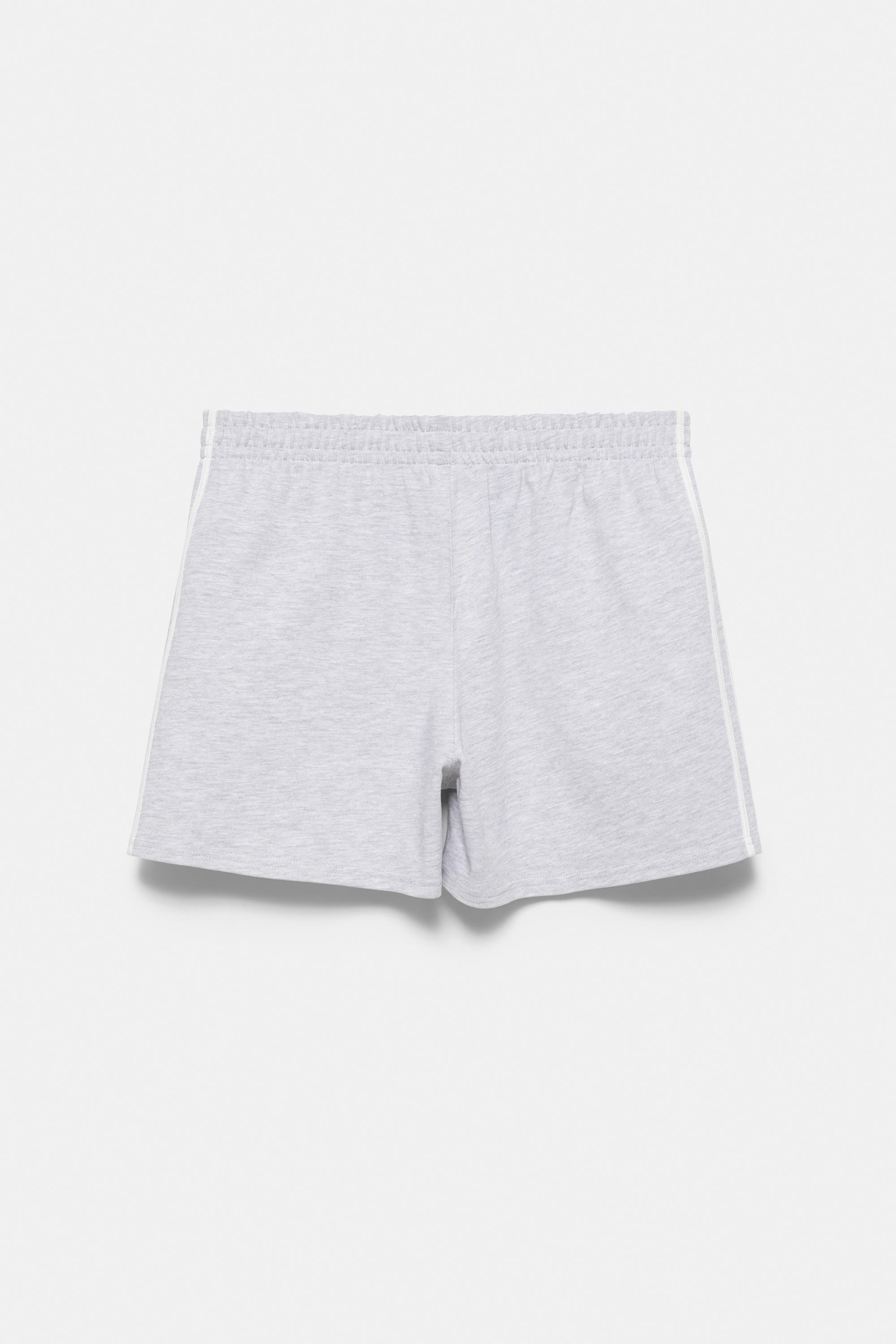 Sports shorts with side stripes — Grey marl